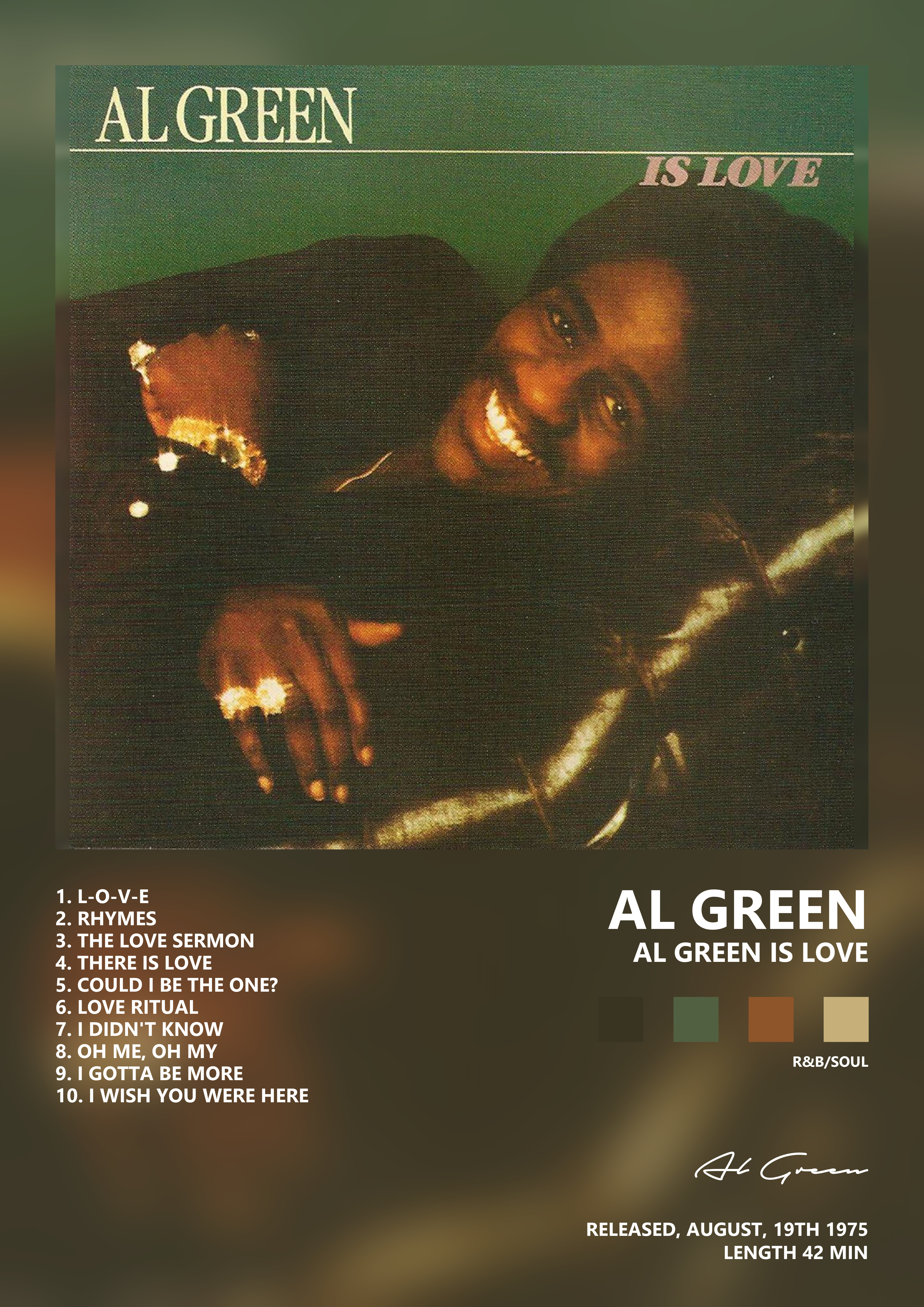 Music poster: Al Green - Al Green Is Love