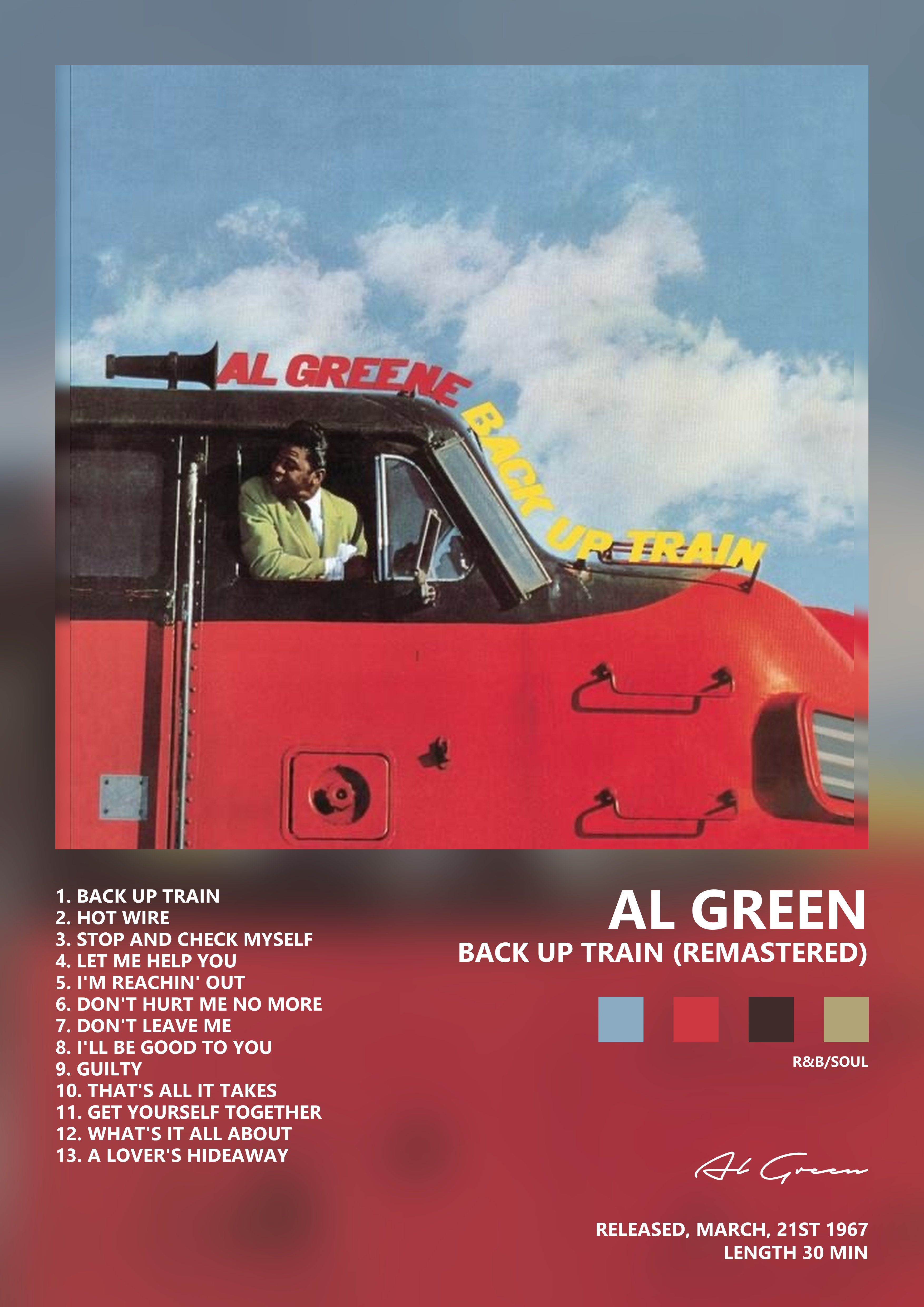 Music poster: Al Green - Back Up Train Remastered