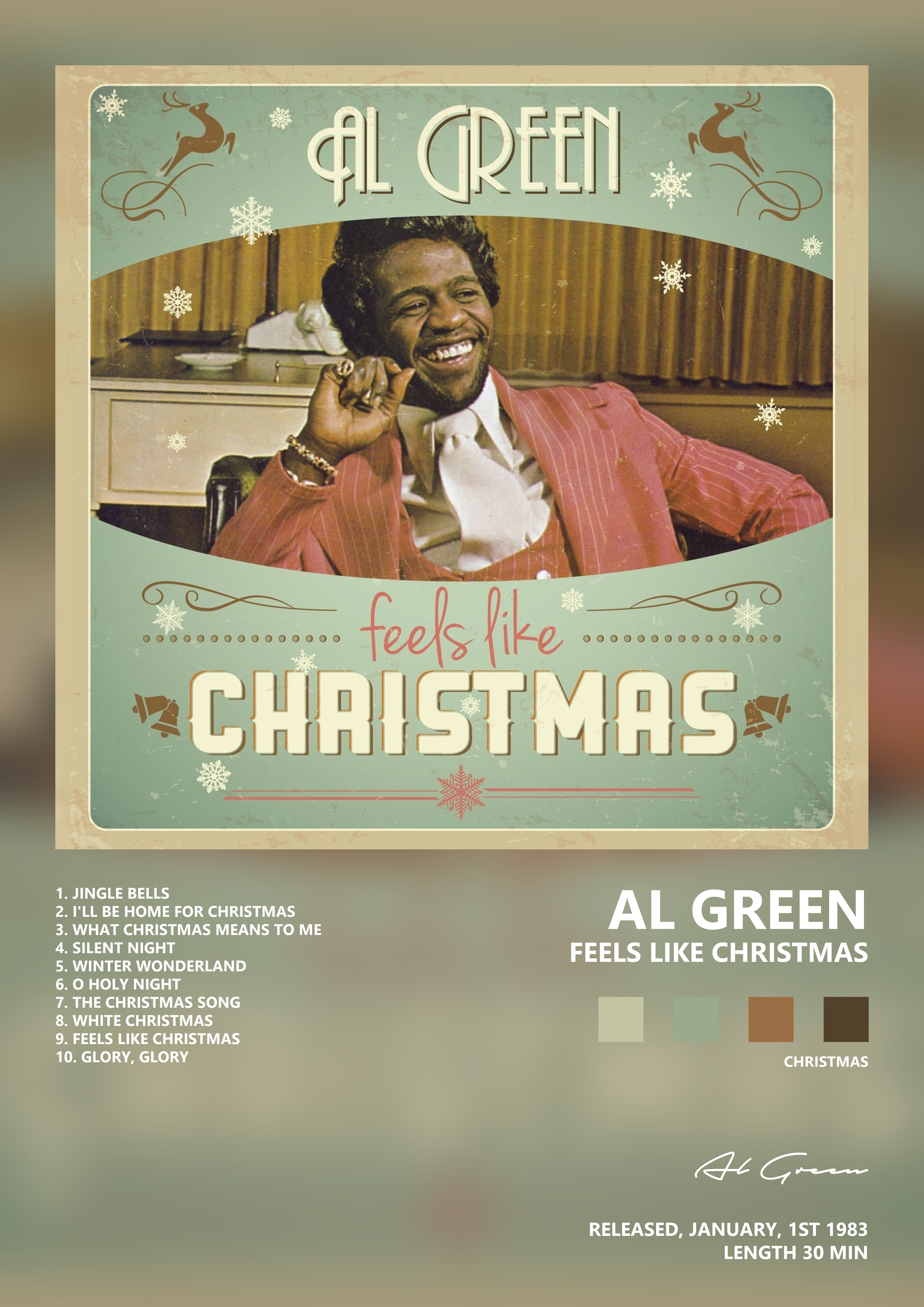 Music poster: Al Green - Feels Like Christmas