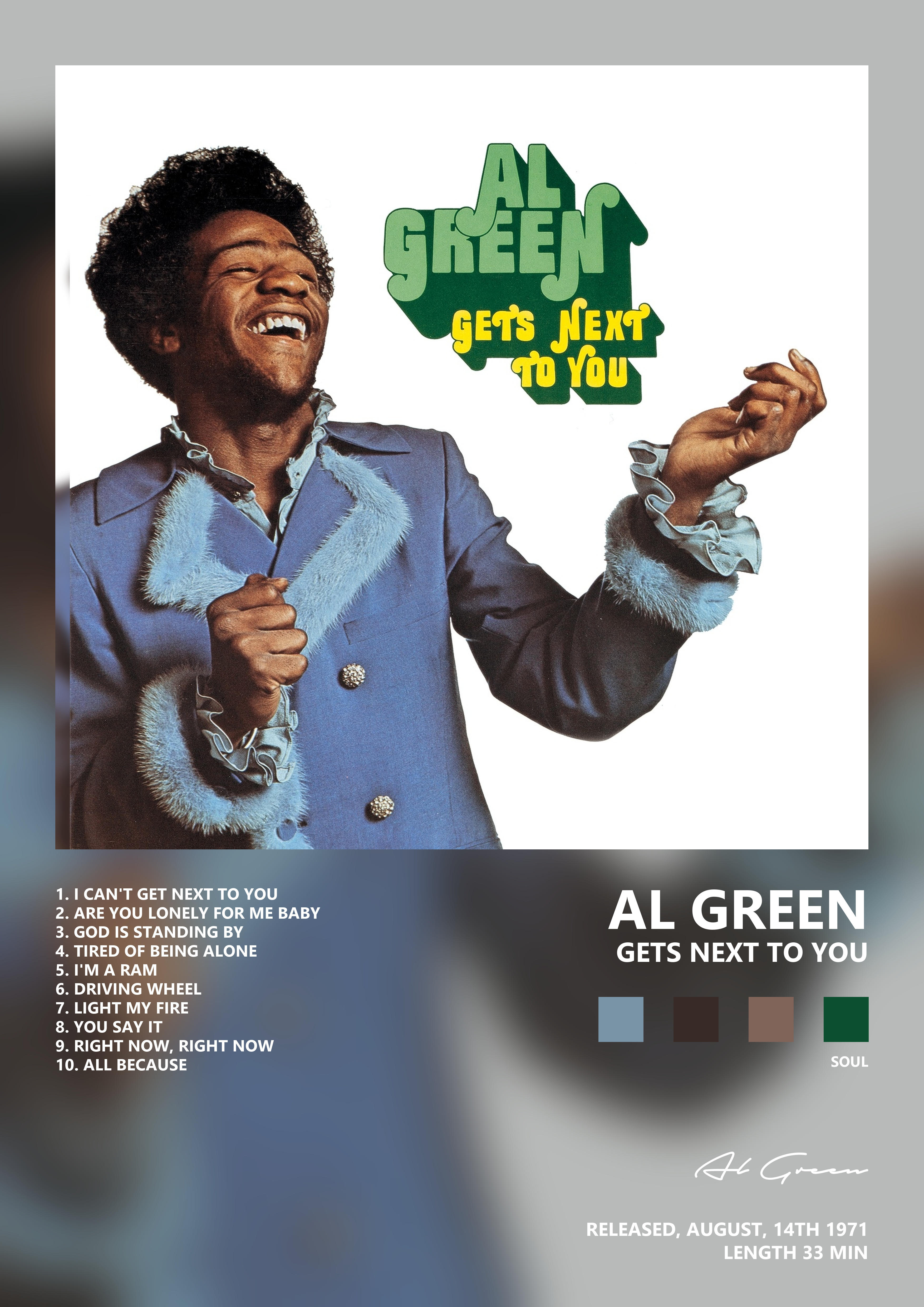 Music poster: Al Green - Gets Next to You