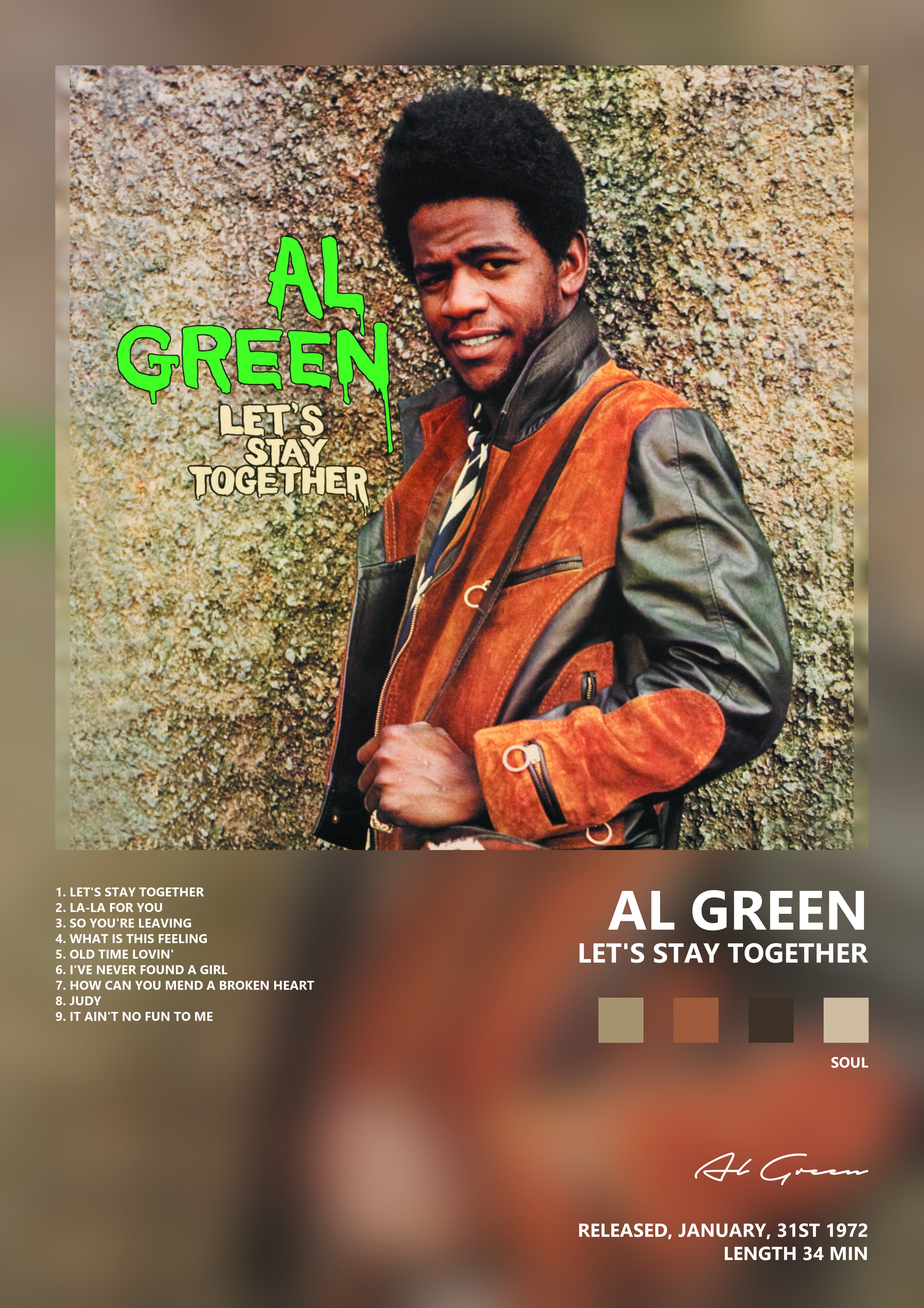 Music poster: Al Green - Lets Stay Together