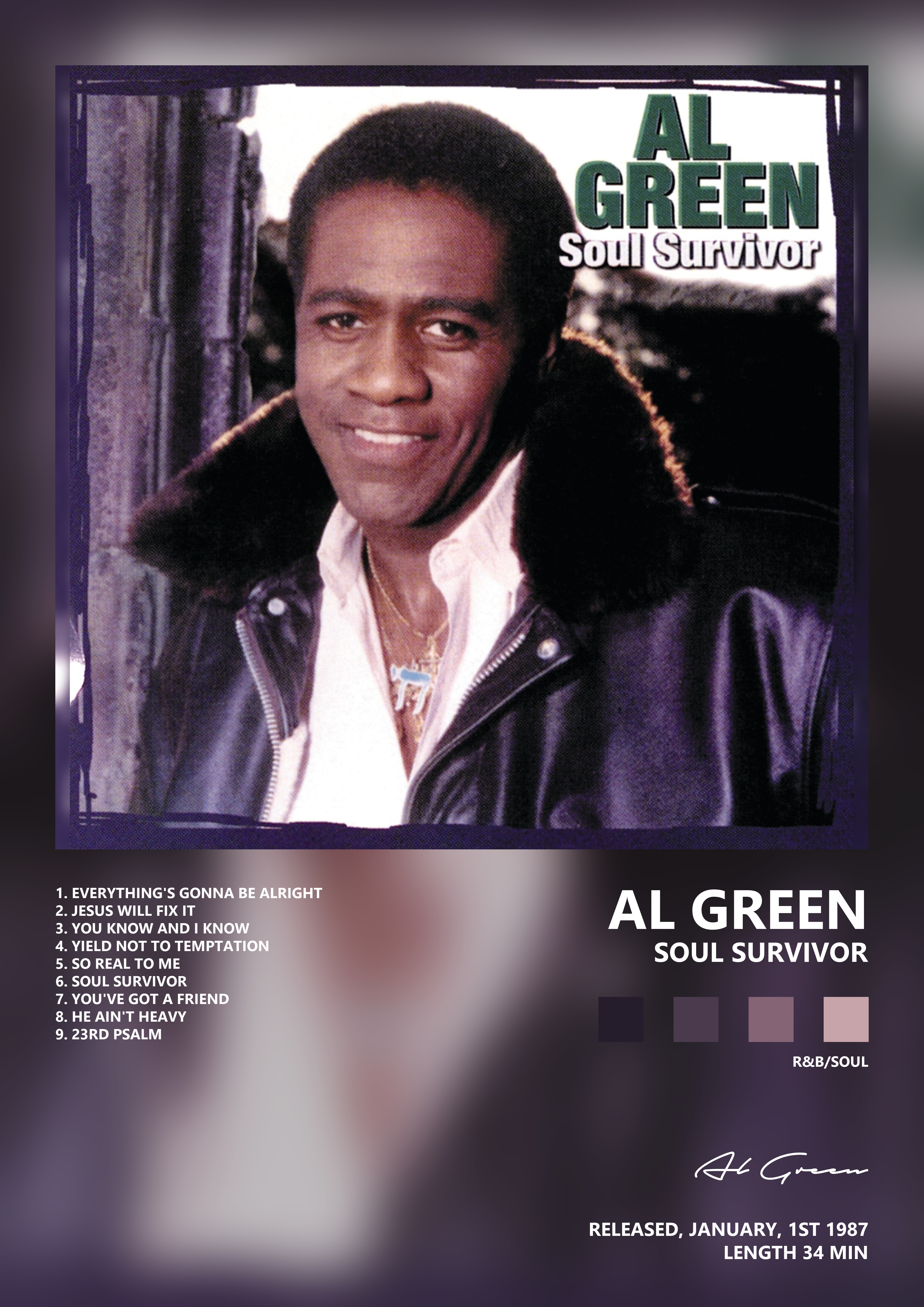 Music poster: Al Green - Soul Survivor