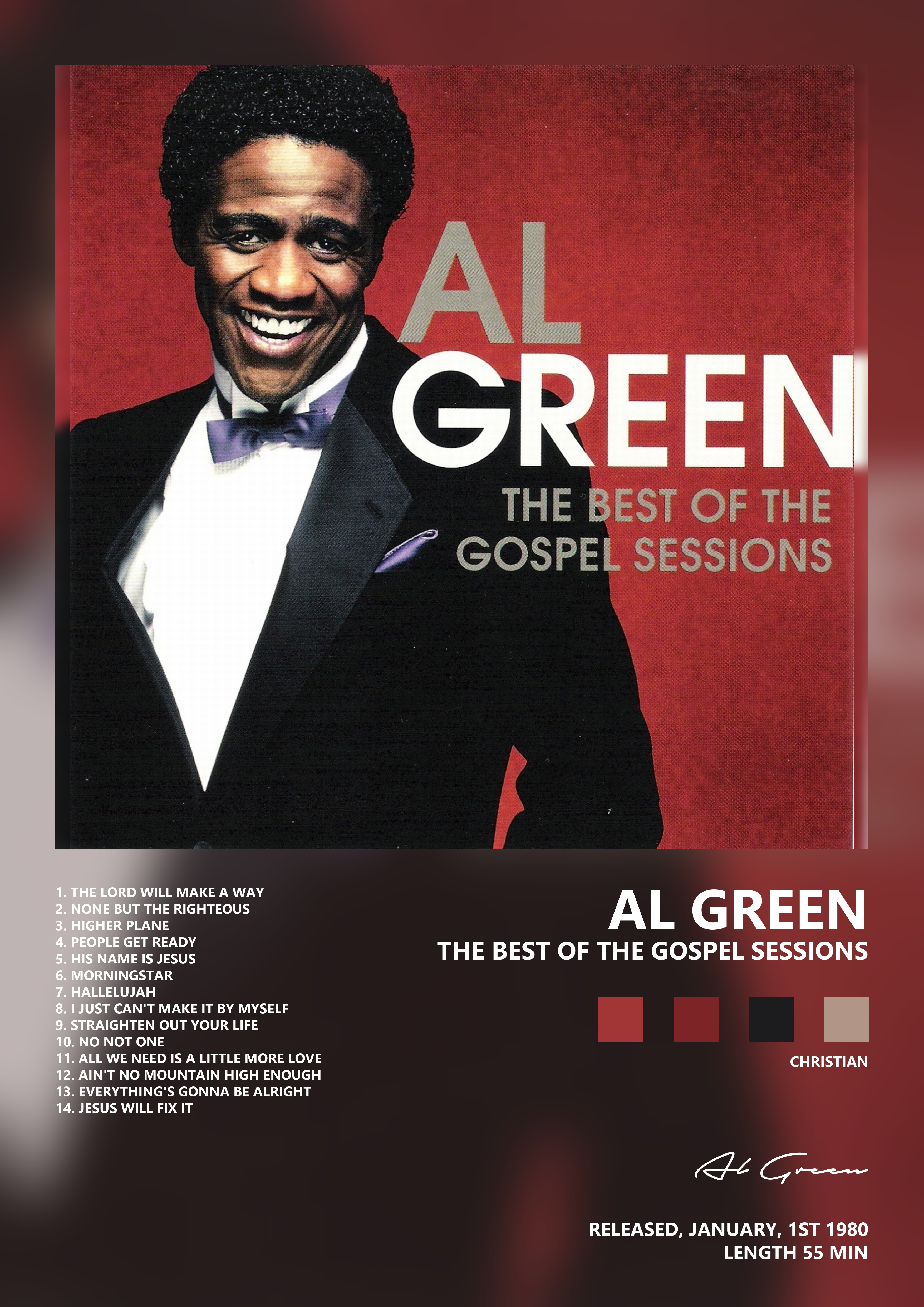 Music poster: Al Green - The Best of the Gospel Sessions