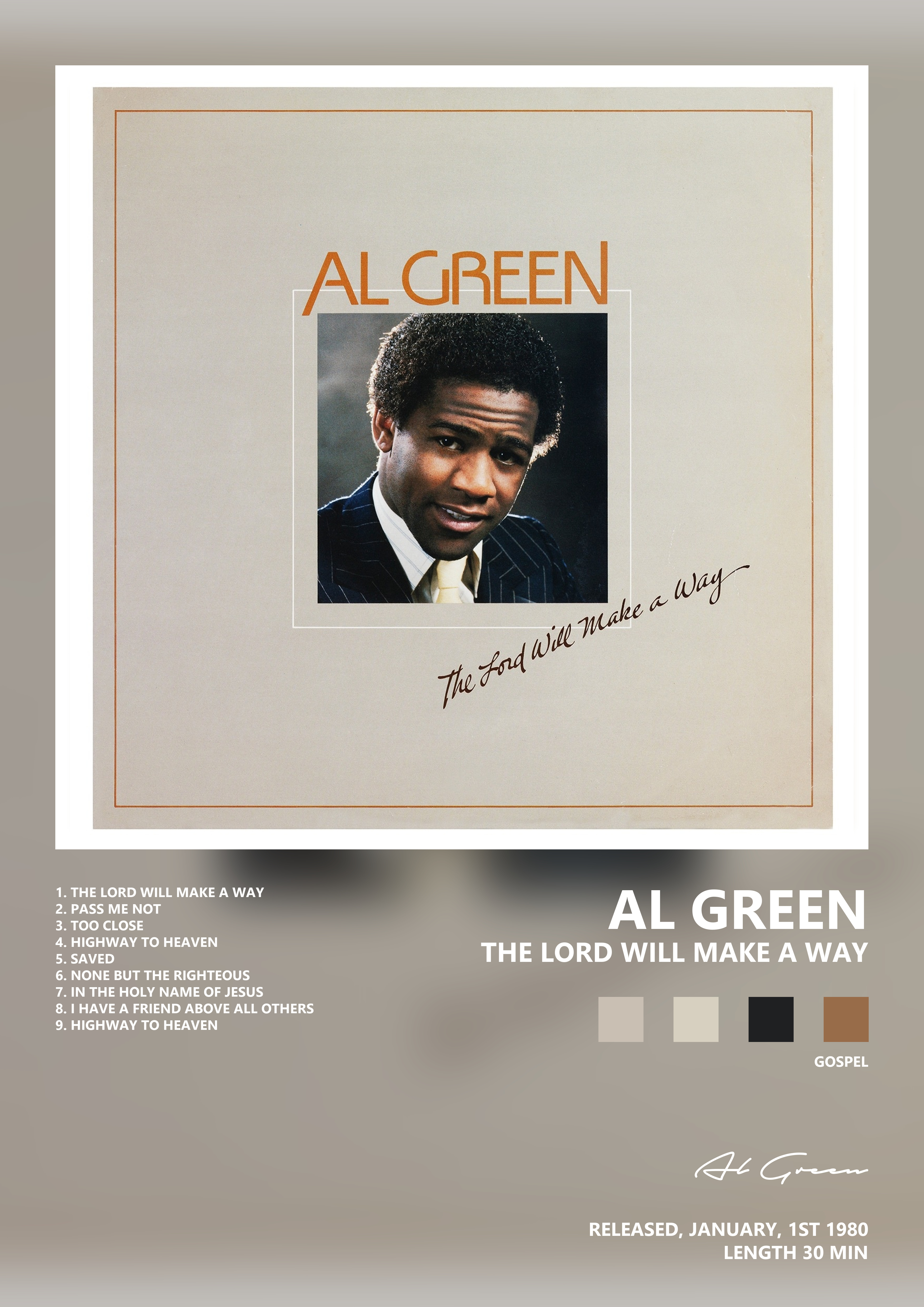 Music poster: Al Green - The Lord Will Make a Way