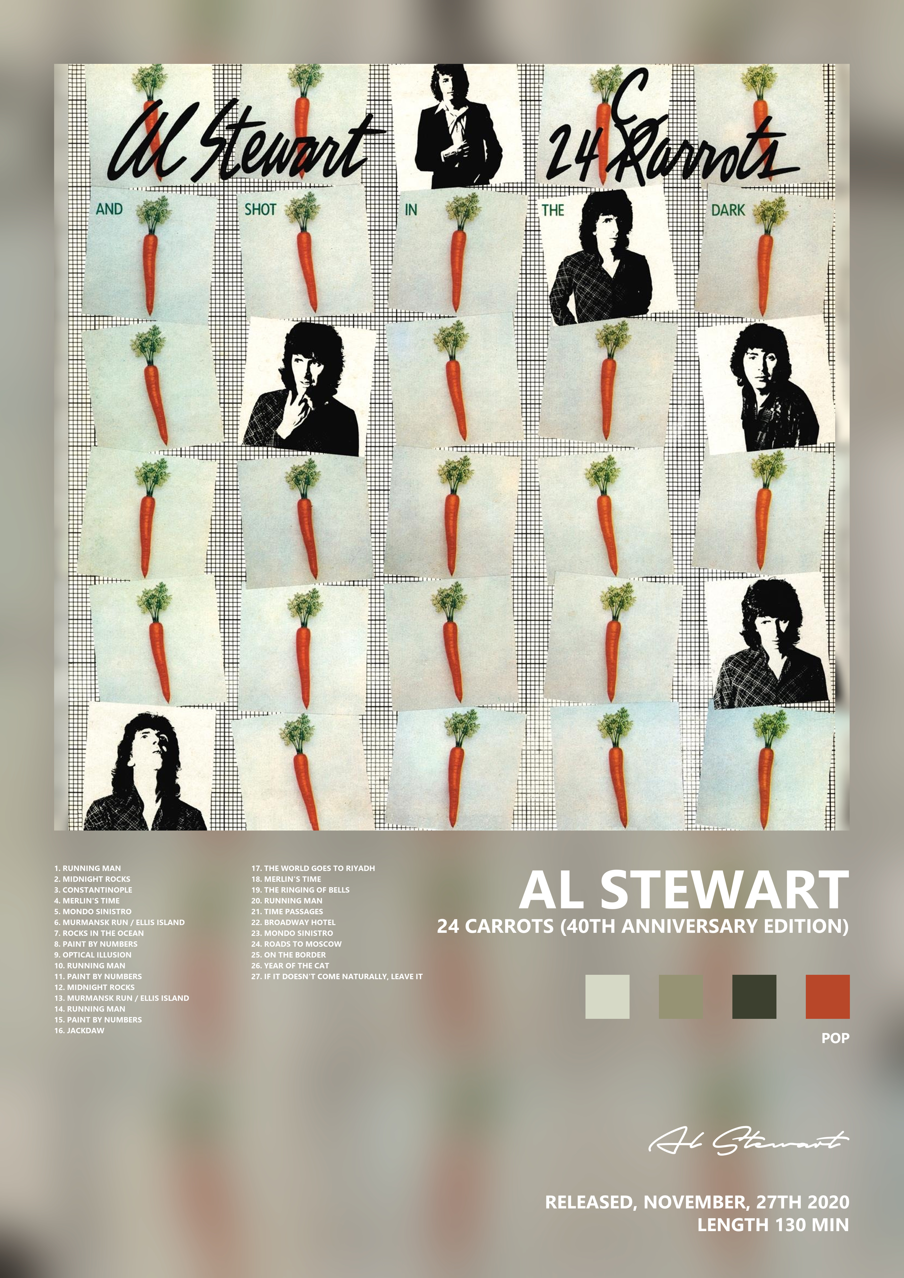 Music poster: Al Stewart - 24 Carrots 40th Anniversary Edition
