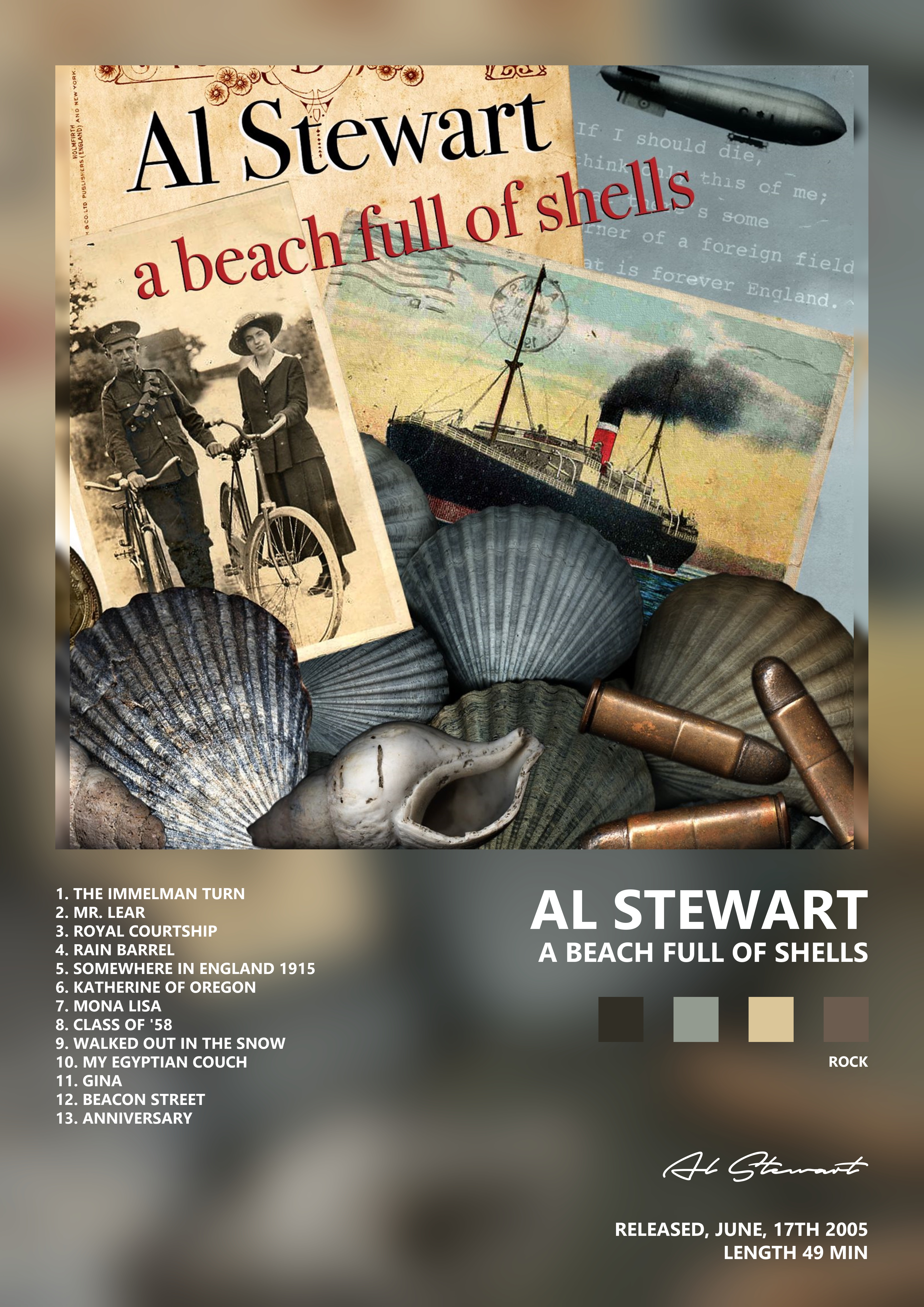 Music poster: Al Stewart - A Beach Full of Shells