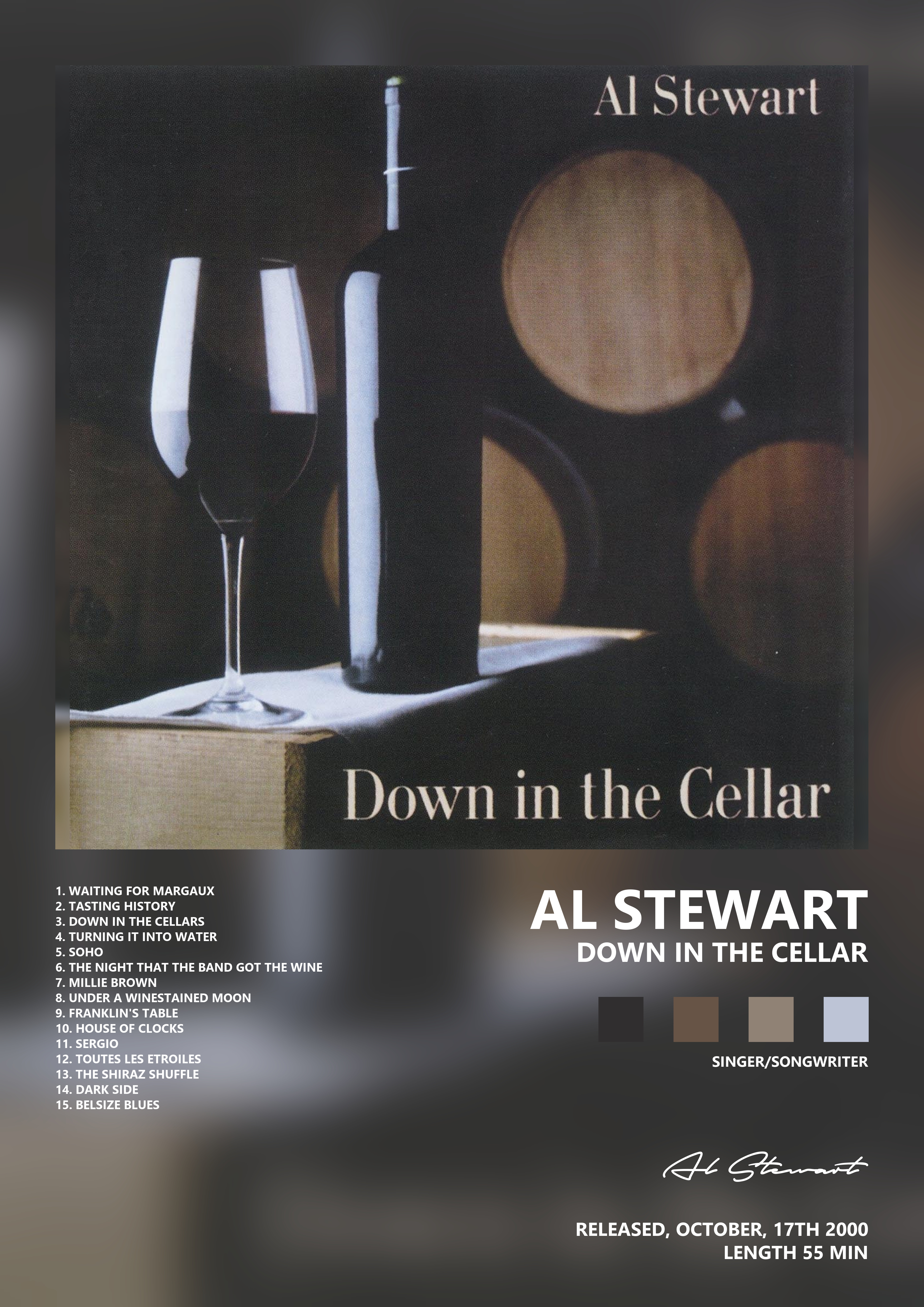 Music poster: Al Stewart - Down In the Cellar