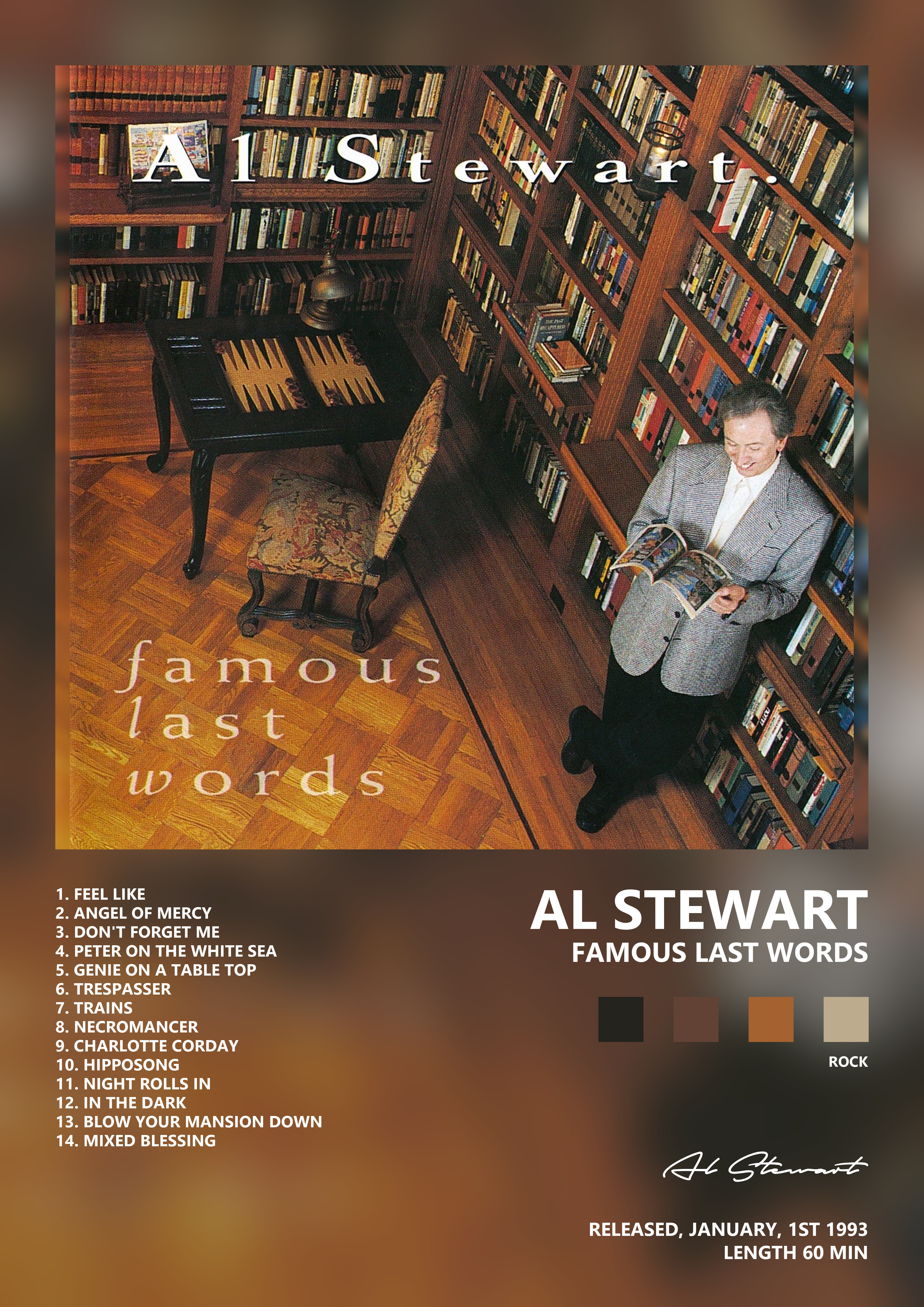 Music poster: Al Stewart - Famous Last Words