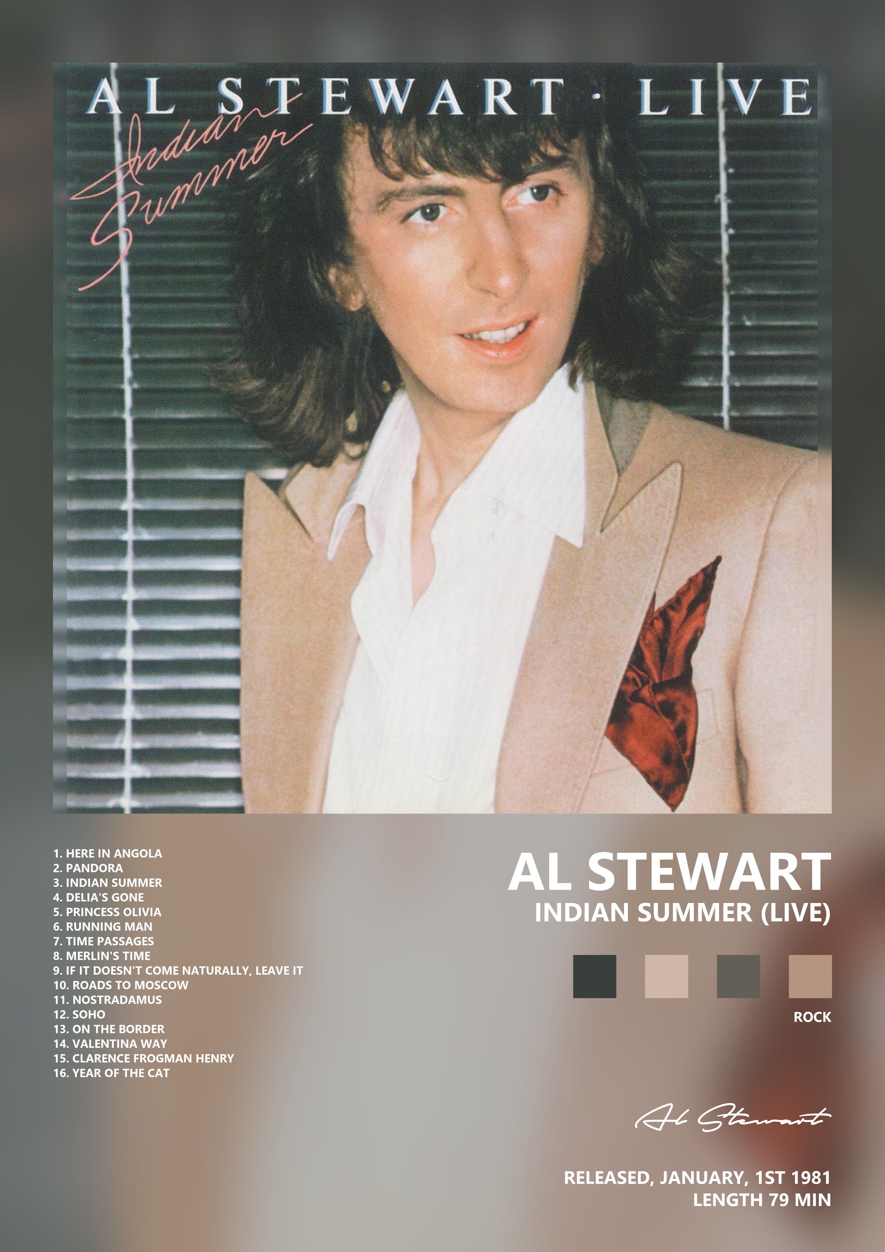 Music poster: Al Stewart - Indian Summer Live