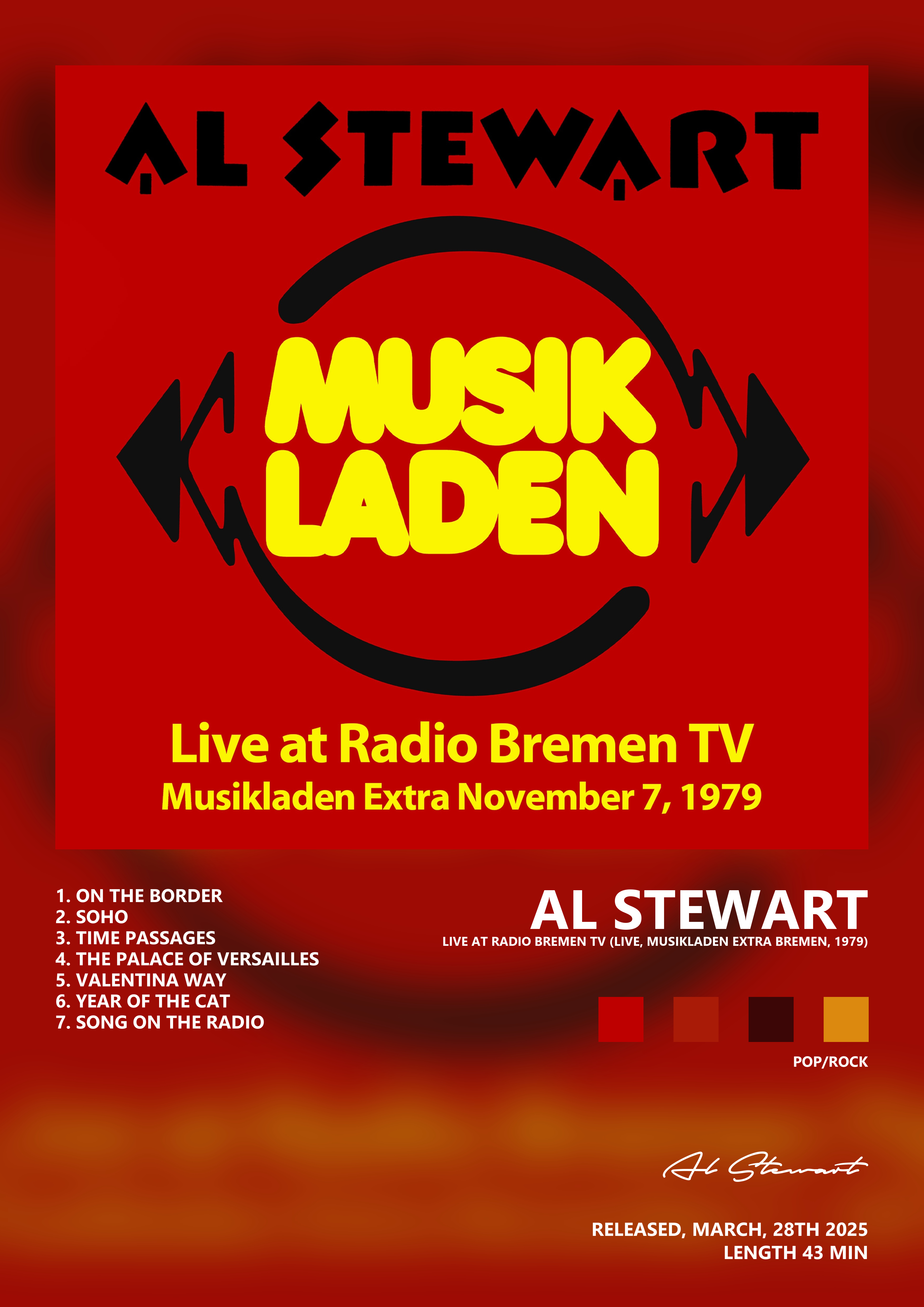 Music poster: Al Stewart - Live at Radio Bremen TV Live Musikladen Extra Bremen 1979