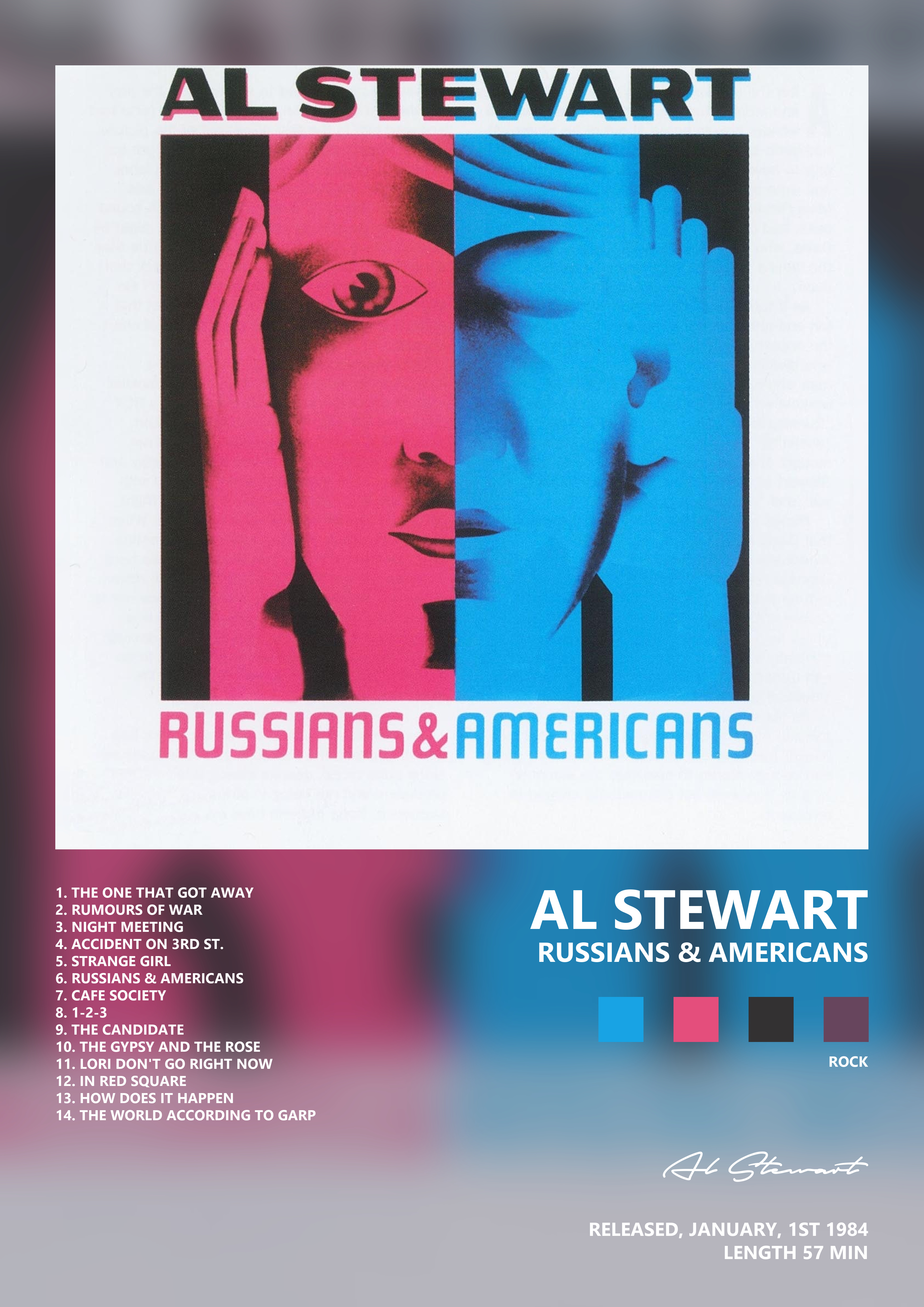 Music poster: Al Stewart - Russians Americans