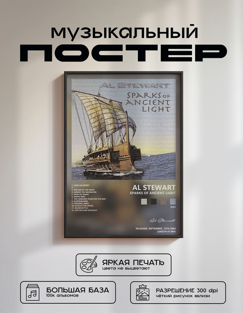 Music poster: Al Stewart - Sparks of Ancient Light