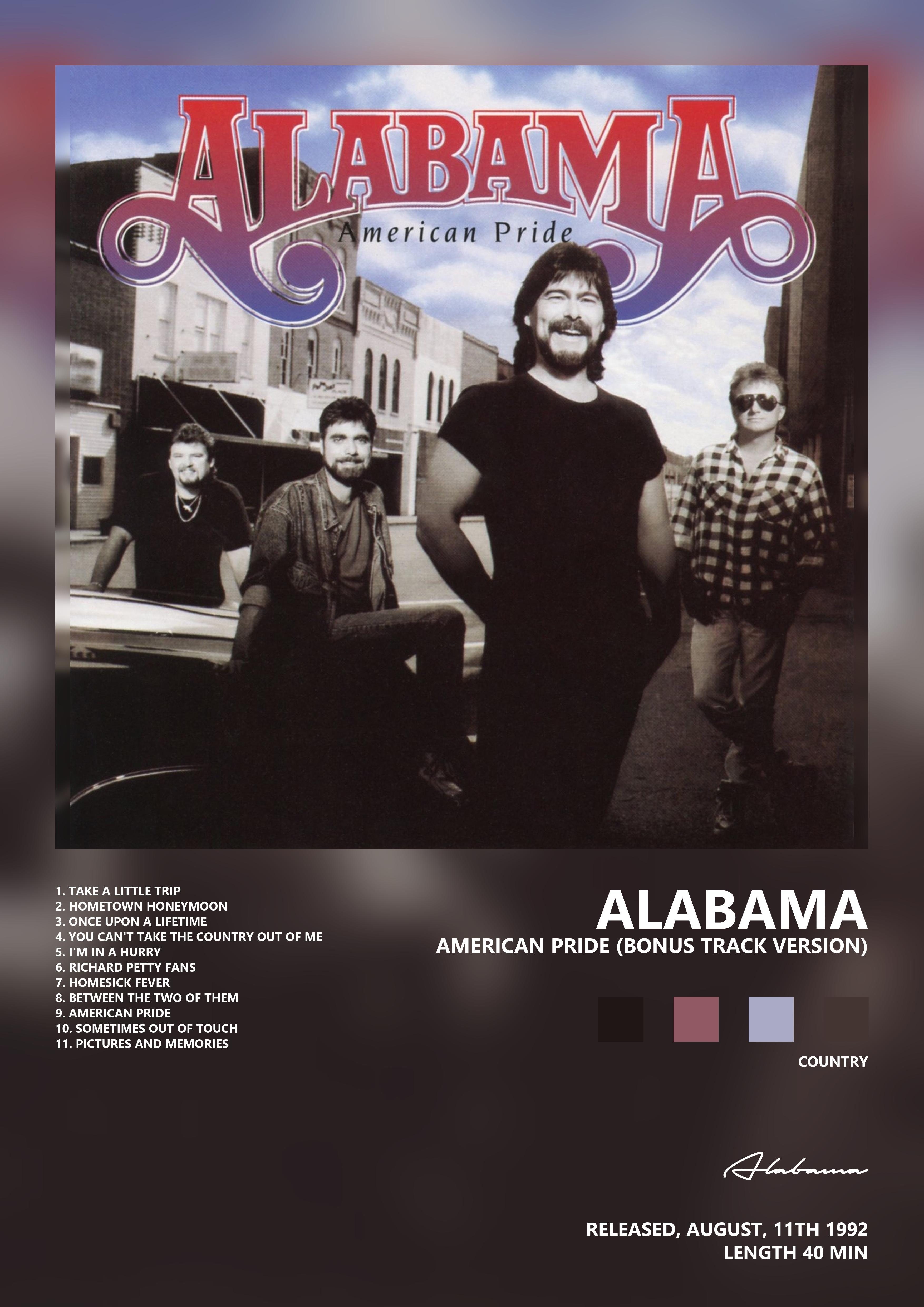 Music poster: Alabama - American Pride Bonus Track Version