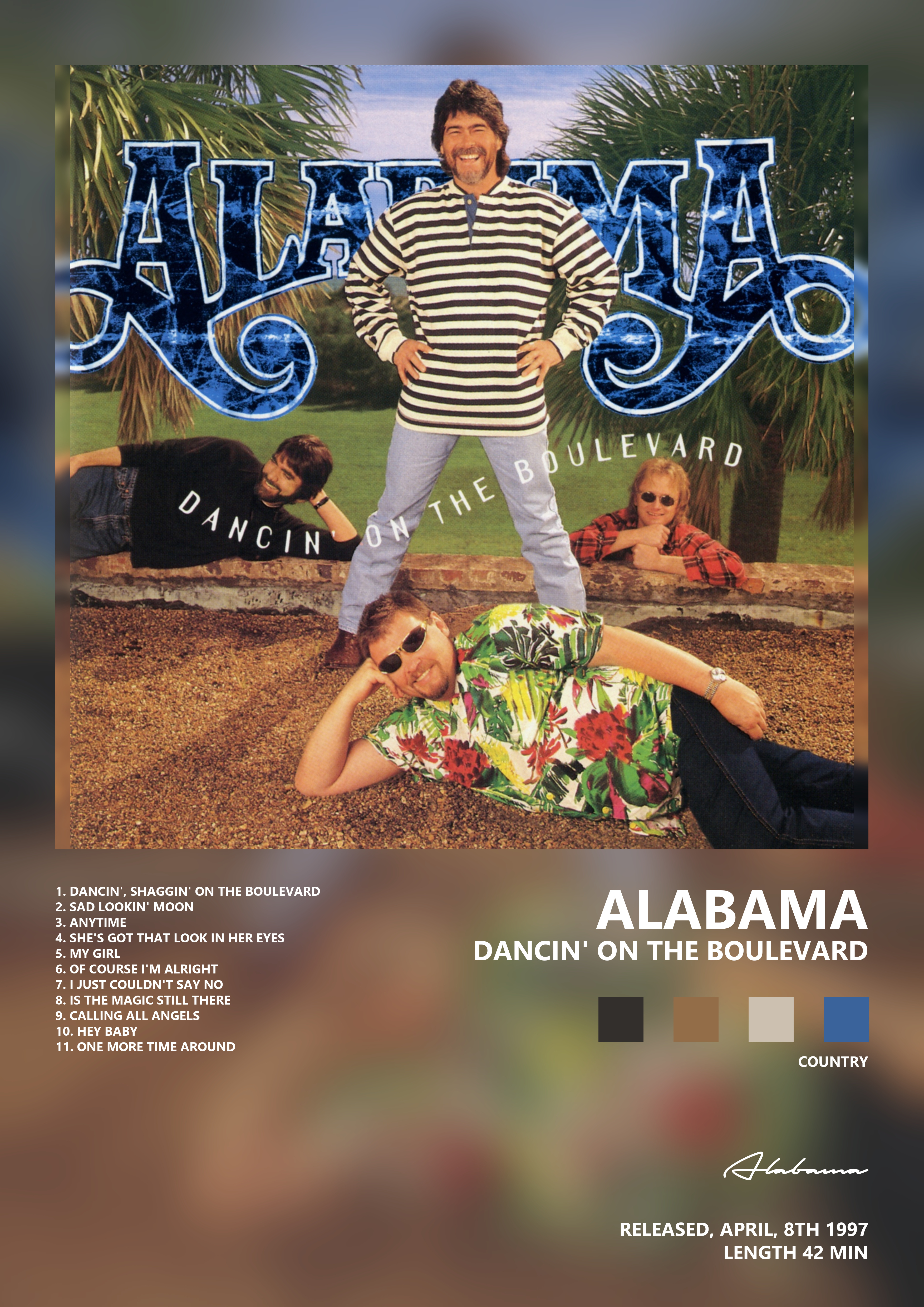Music poster: Alabama - Dancin On The Boulevard