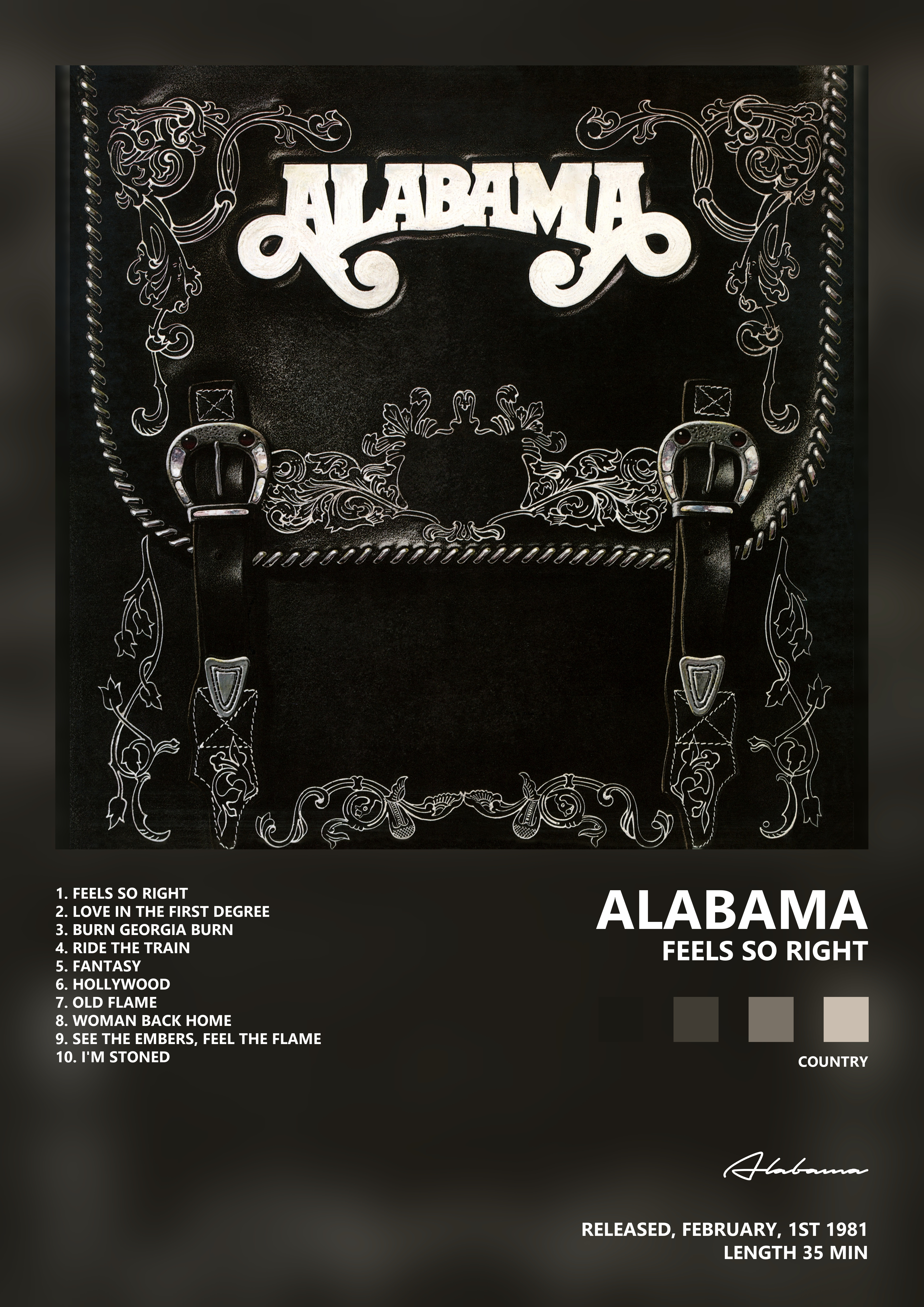 Music poster: Alabama - Feels So Right