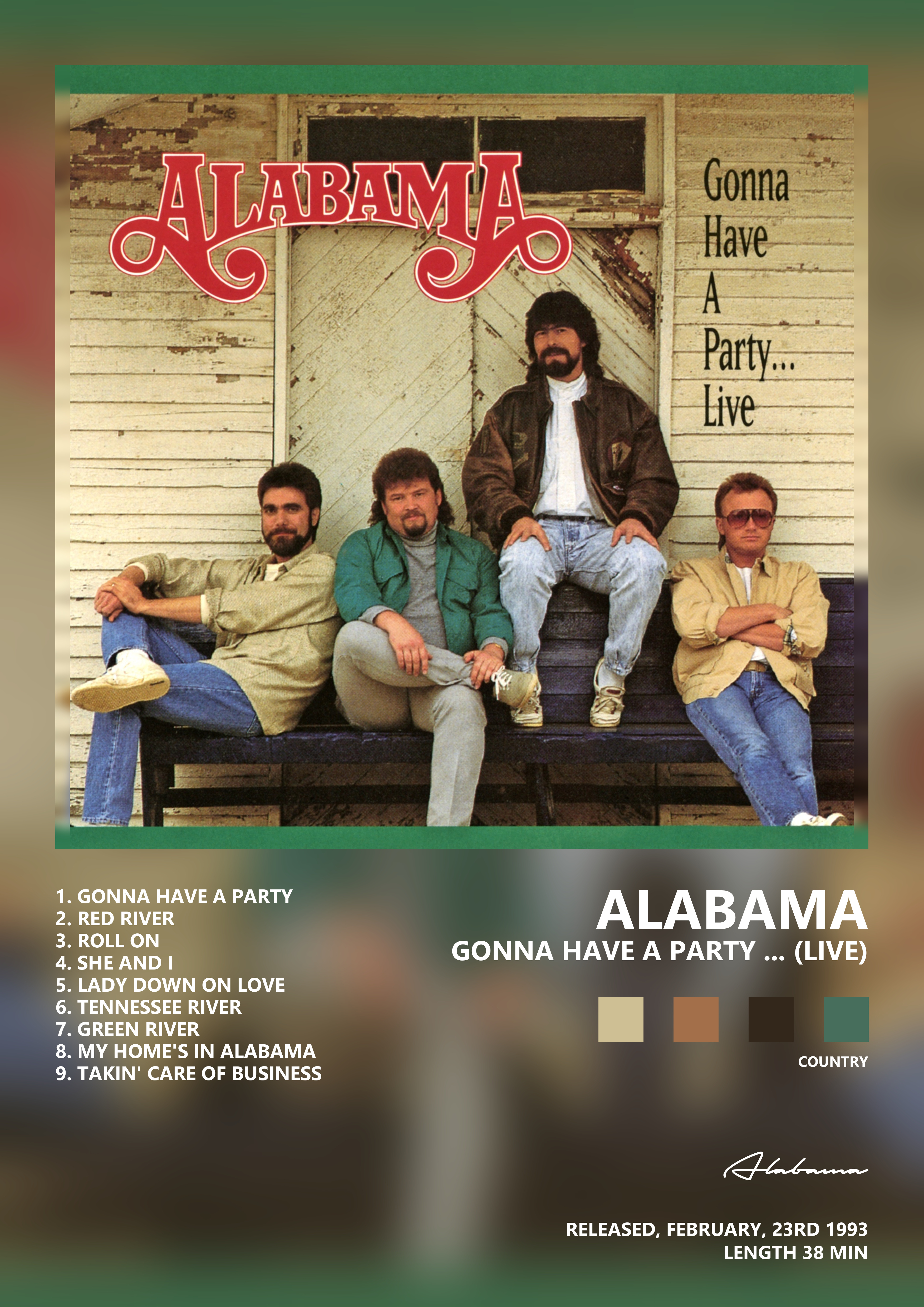 Music poster: Alabama - Gonna Have a Party Live