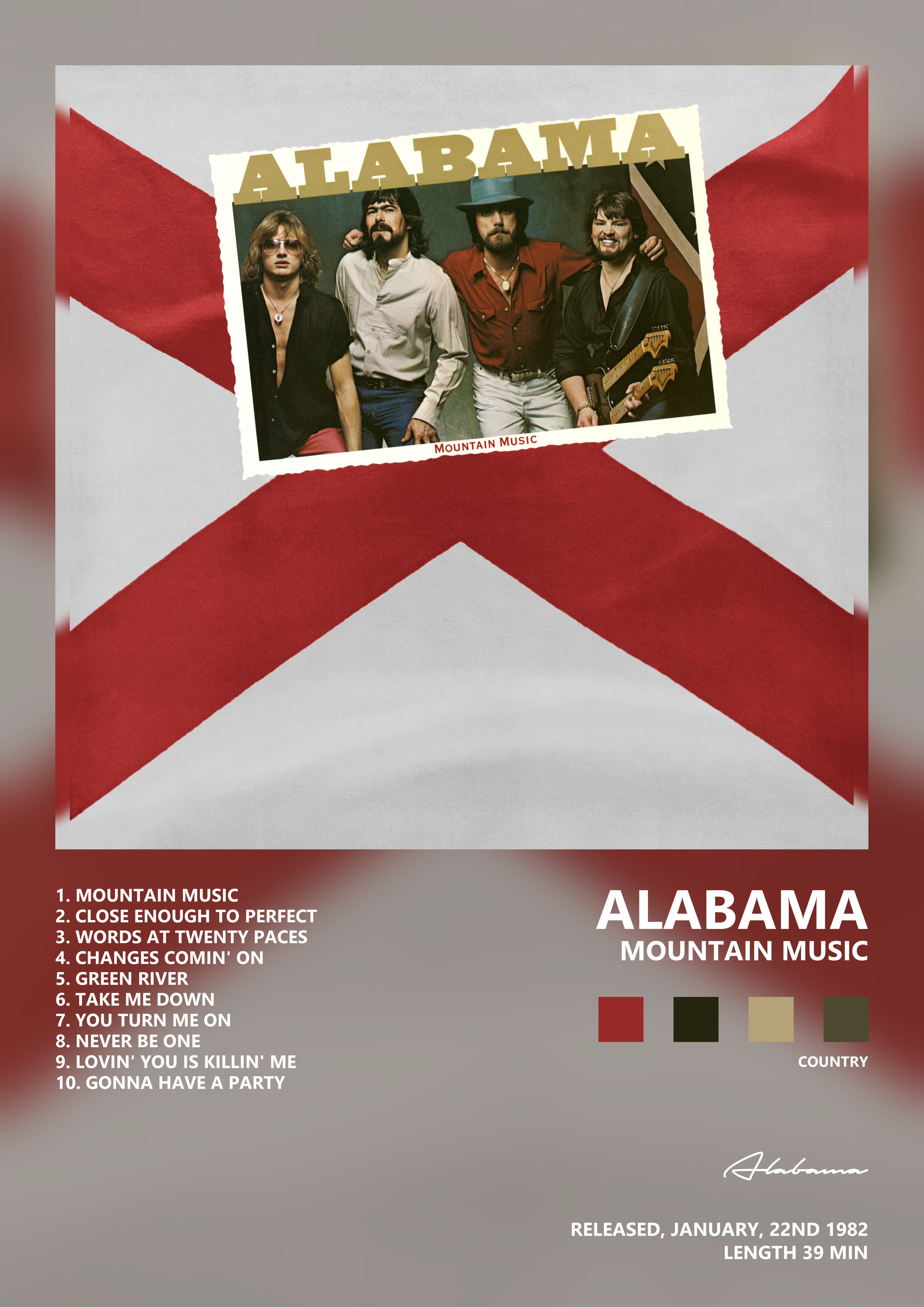 Music poster: Alabama - Mountain Music