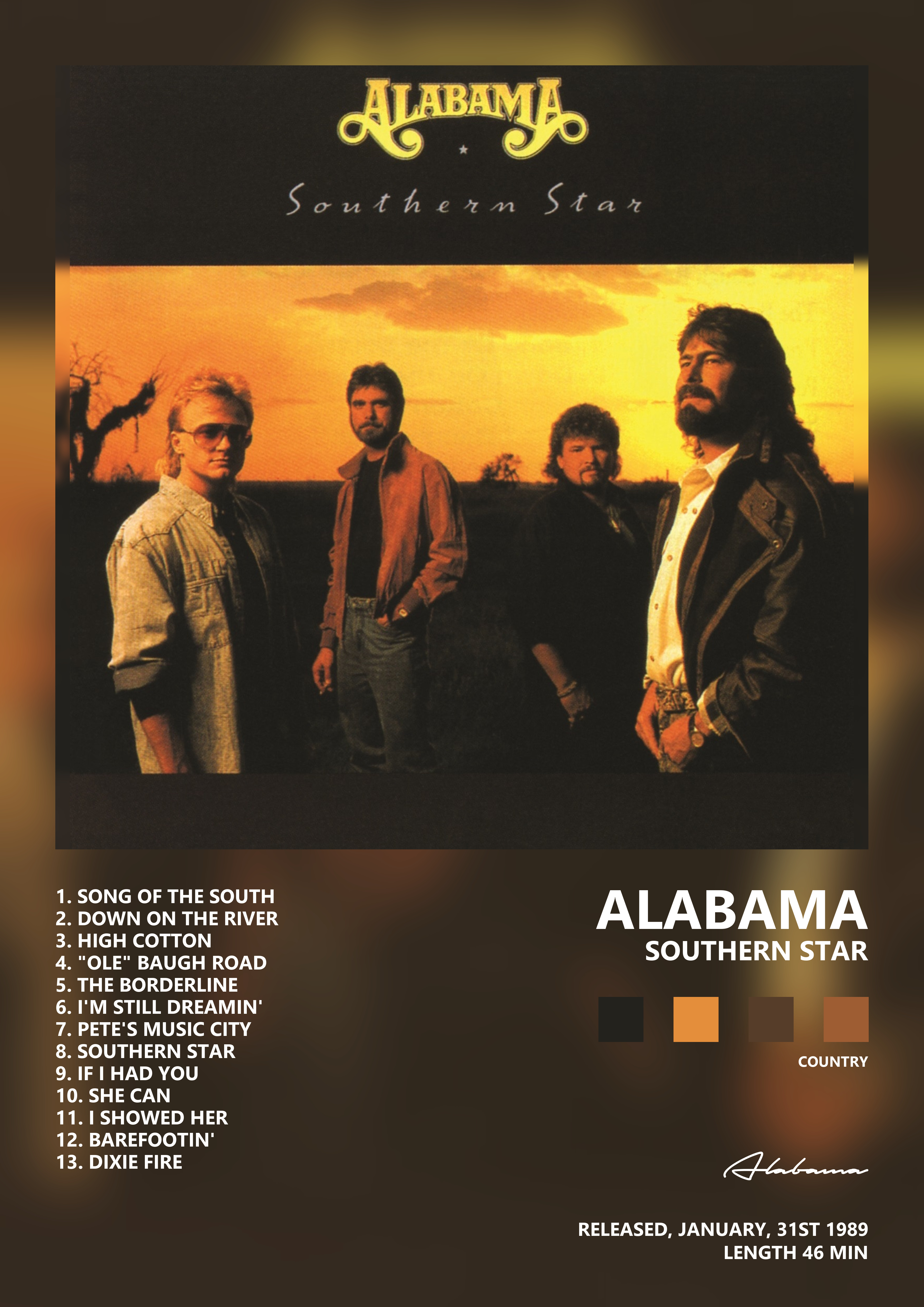 Music poster: Alabama - Southern Star
