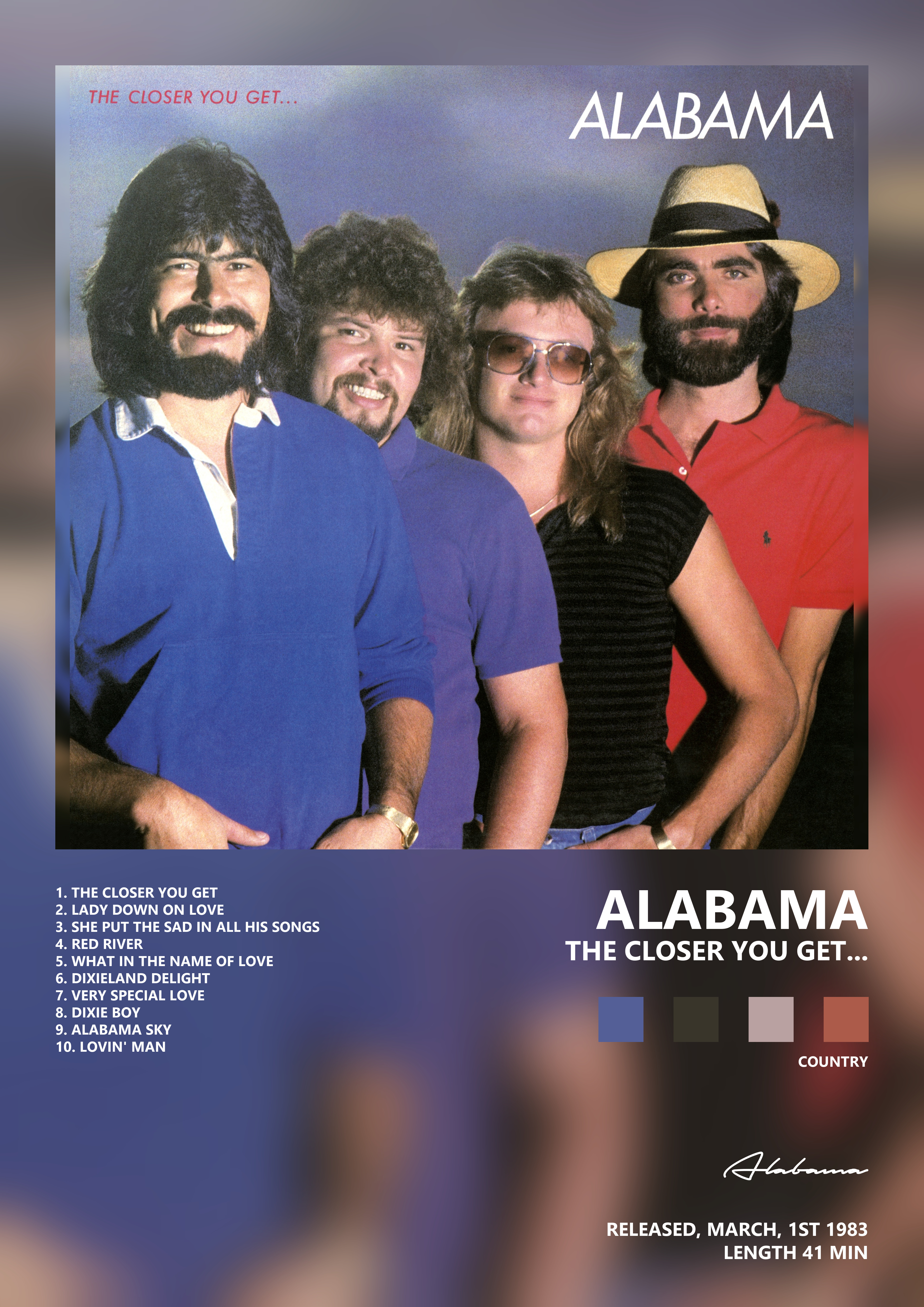 Music poster: Alabama - The Closer You Get