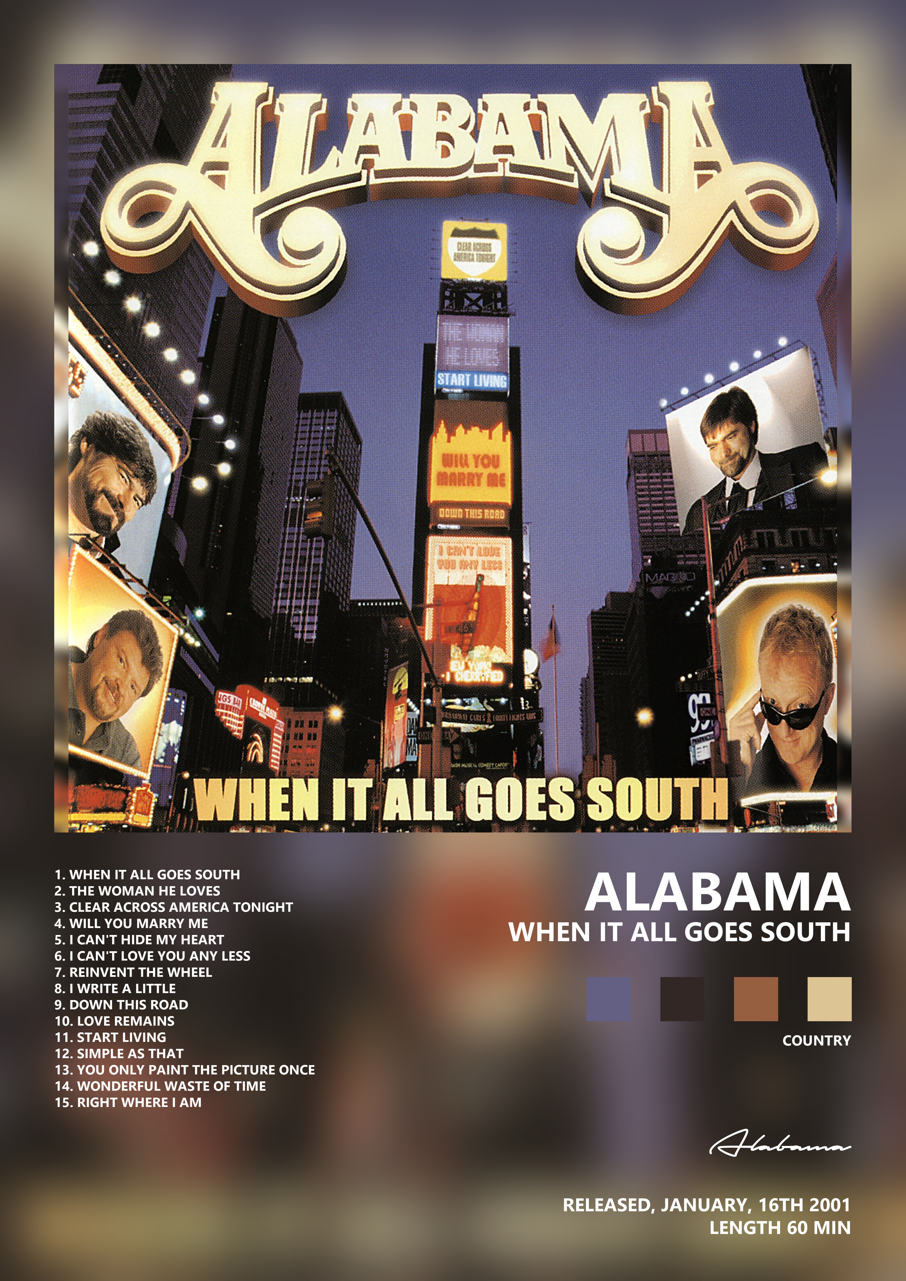 Music poster: Alabama - When It All Goes South