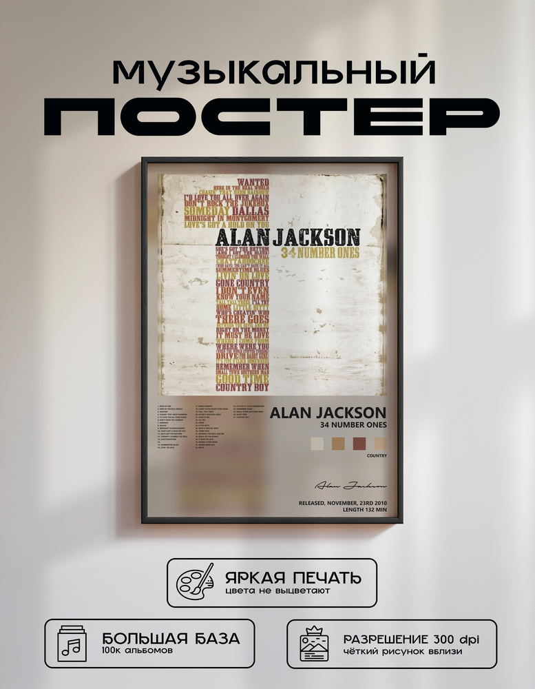 Music poster: Alan Jackson - 34 Number Ones