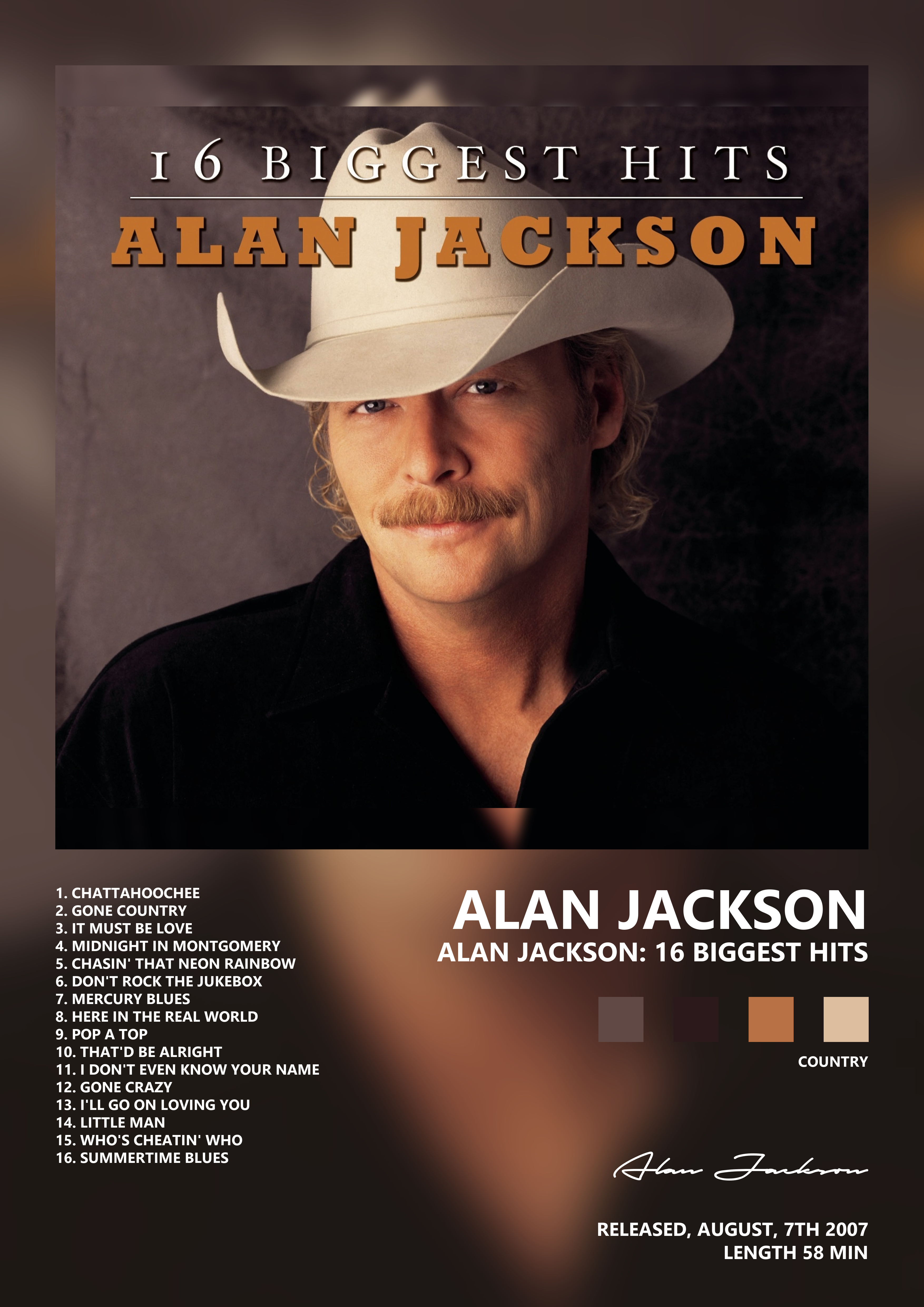 Music poster: Alan Jackson - Alan Jackson 16 Biggest Hits