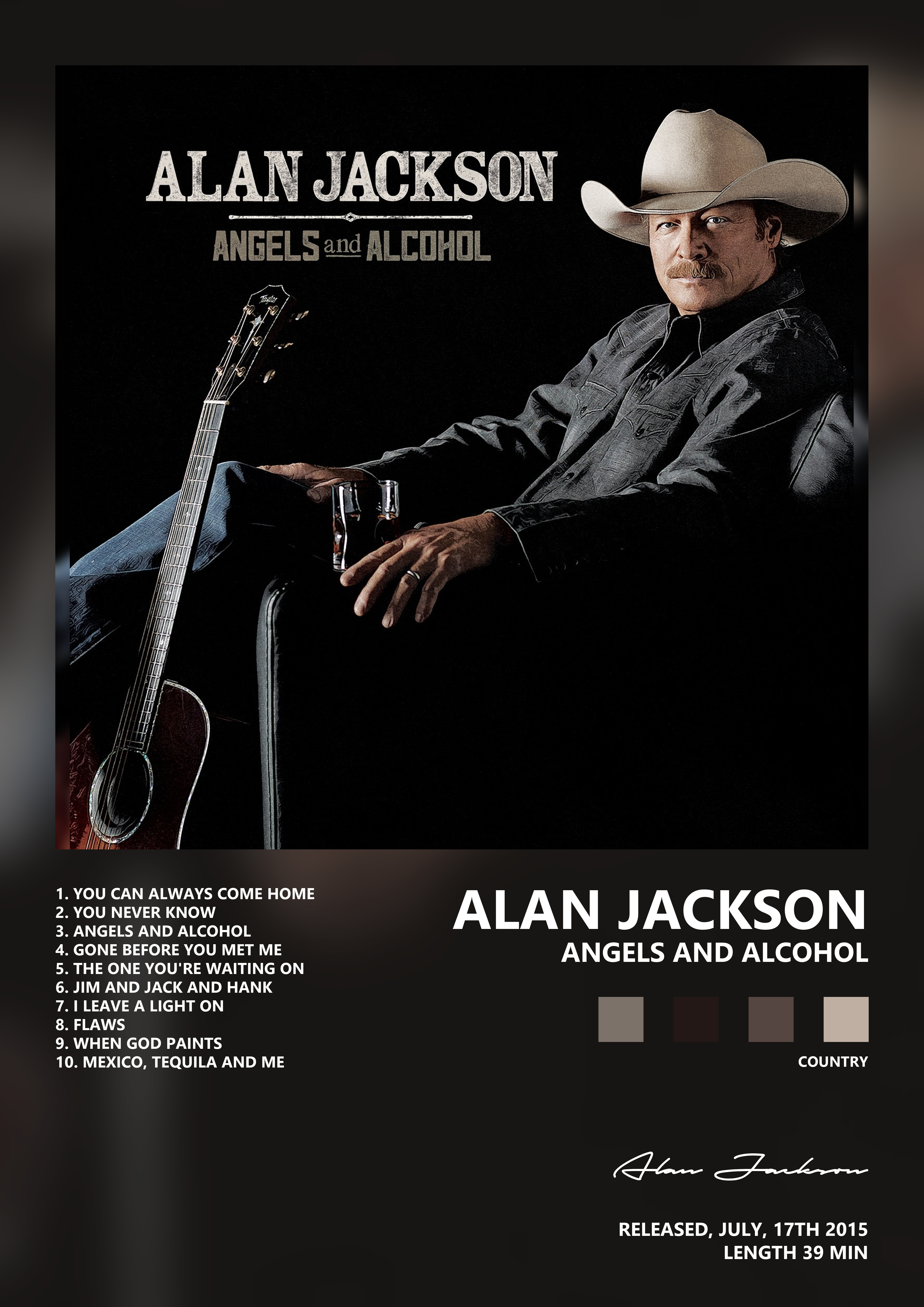 Music poster: Alan Jackson - Angels and Alcohol