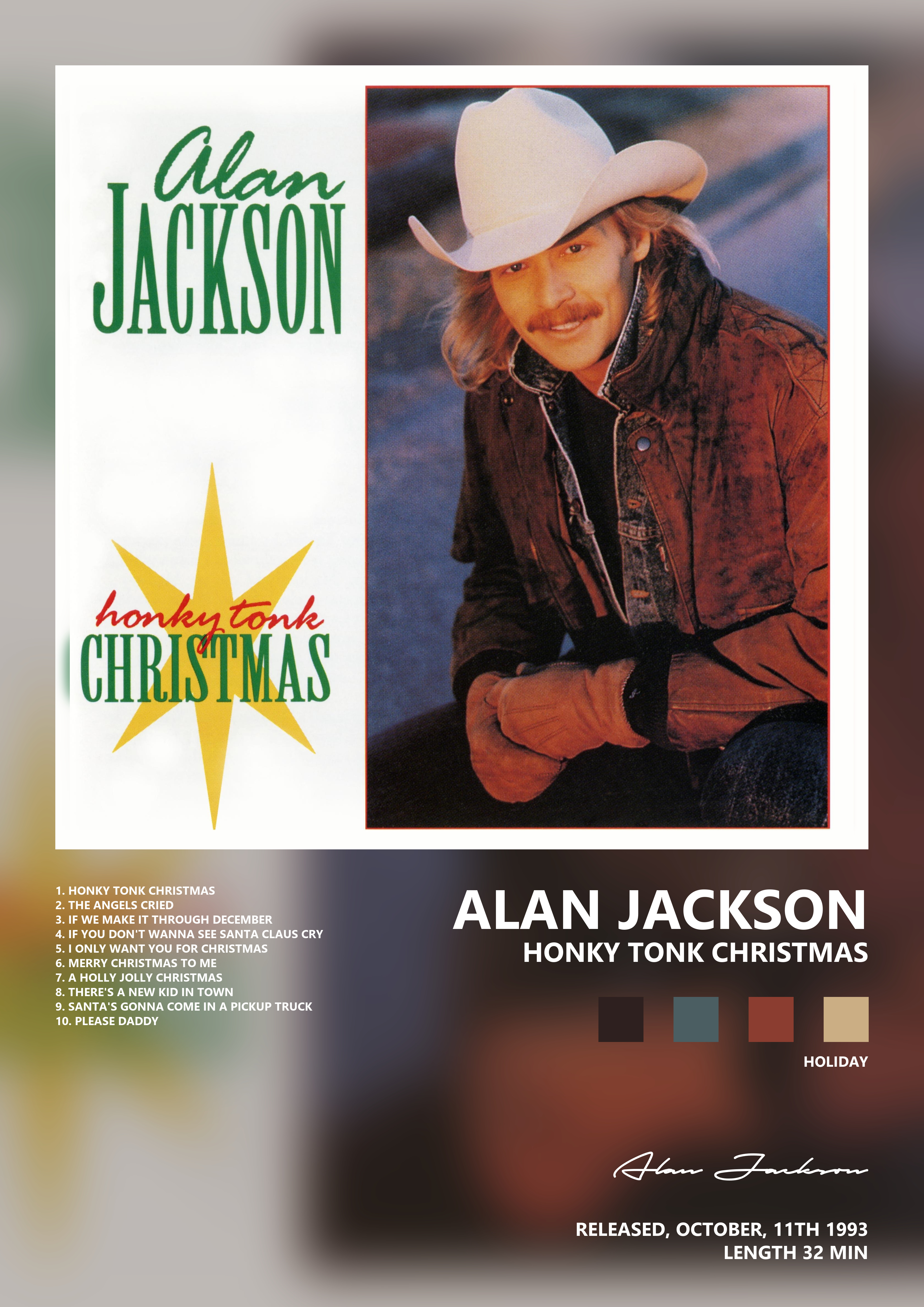 Music poster: Alan Jackson - Honky Tonk Christmas