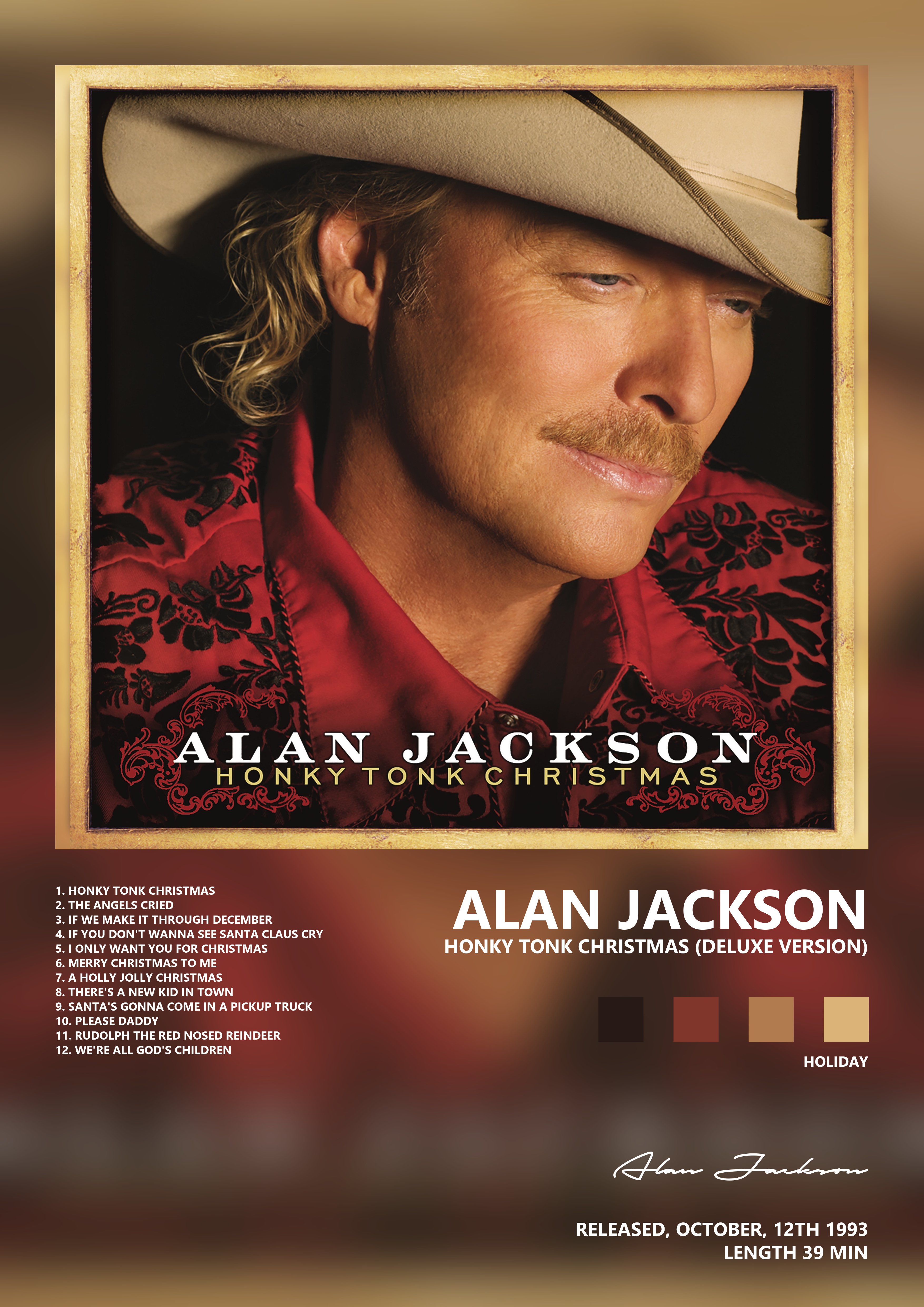 Music poster: Alan Jackson - Honky Tonk Christmas Deluxe Version