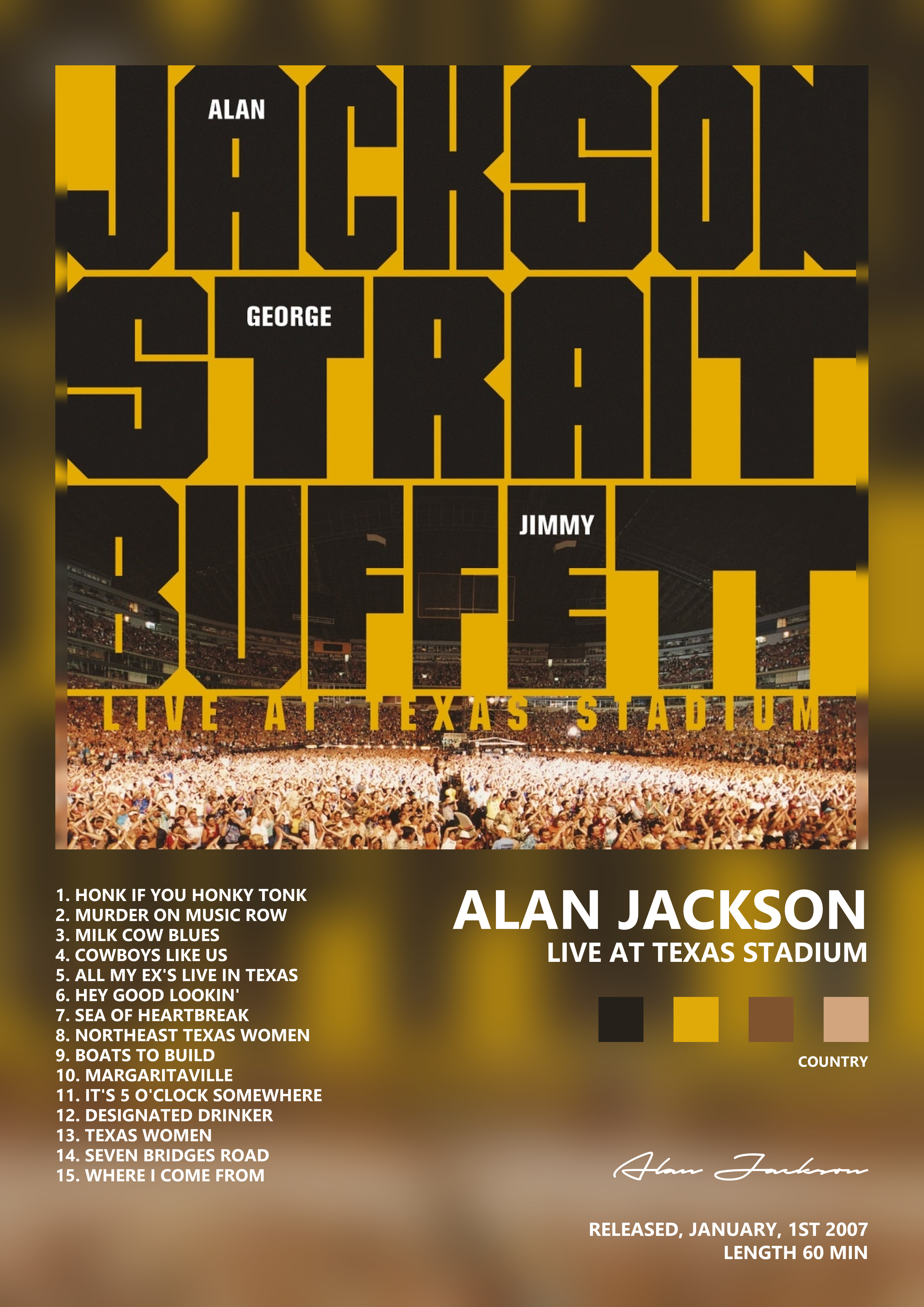 Music poster: Alan Jackson - Live At Texas Stadium
