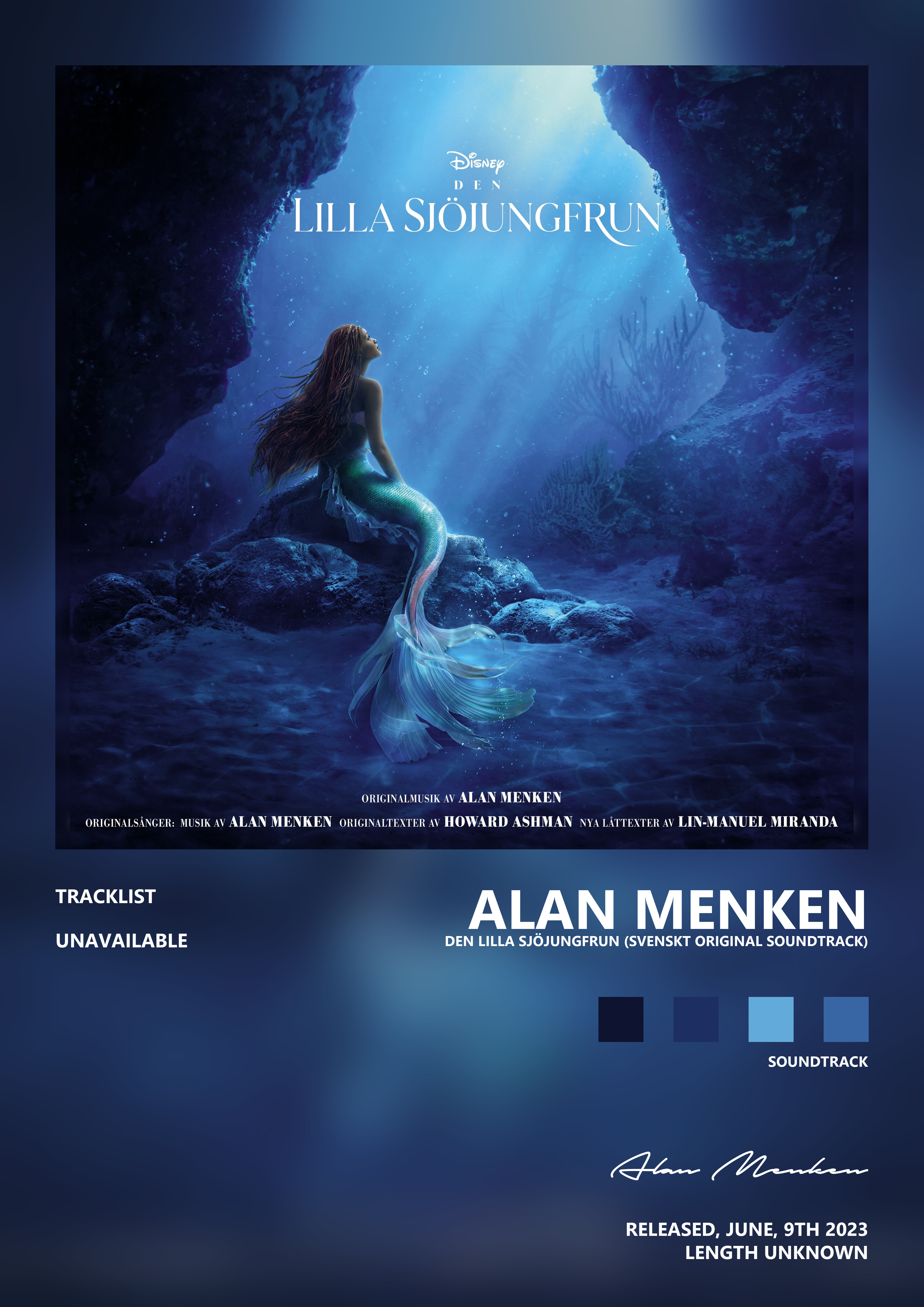 Music poster: Alan Menken - Den Lilla Sjöjungfrun Svenskt Original Soundtrack