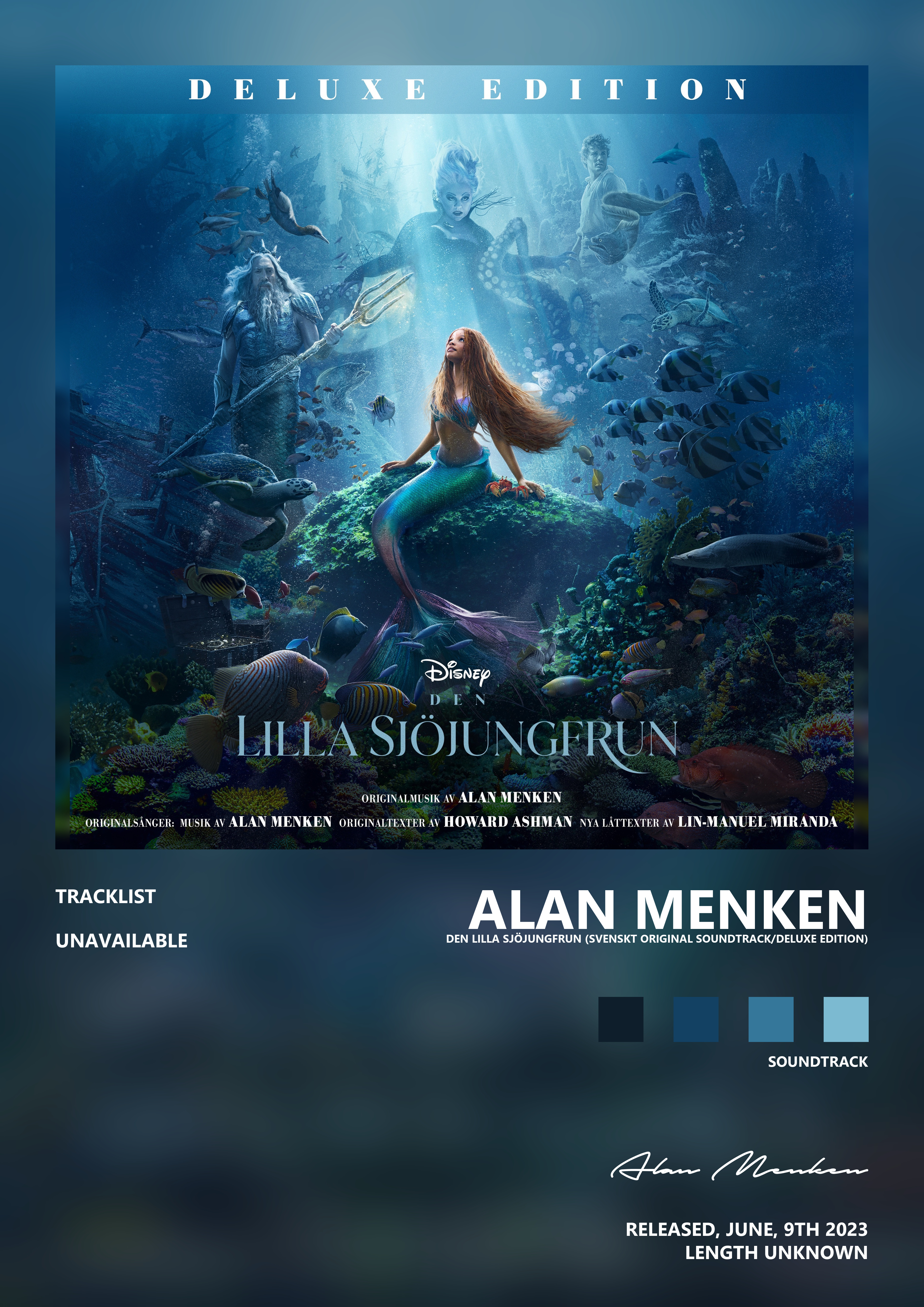 Music poster: Alan Menken - Den Lilla Sjöjungfrun Svenskt Original SoundtrackDeluxe Edition