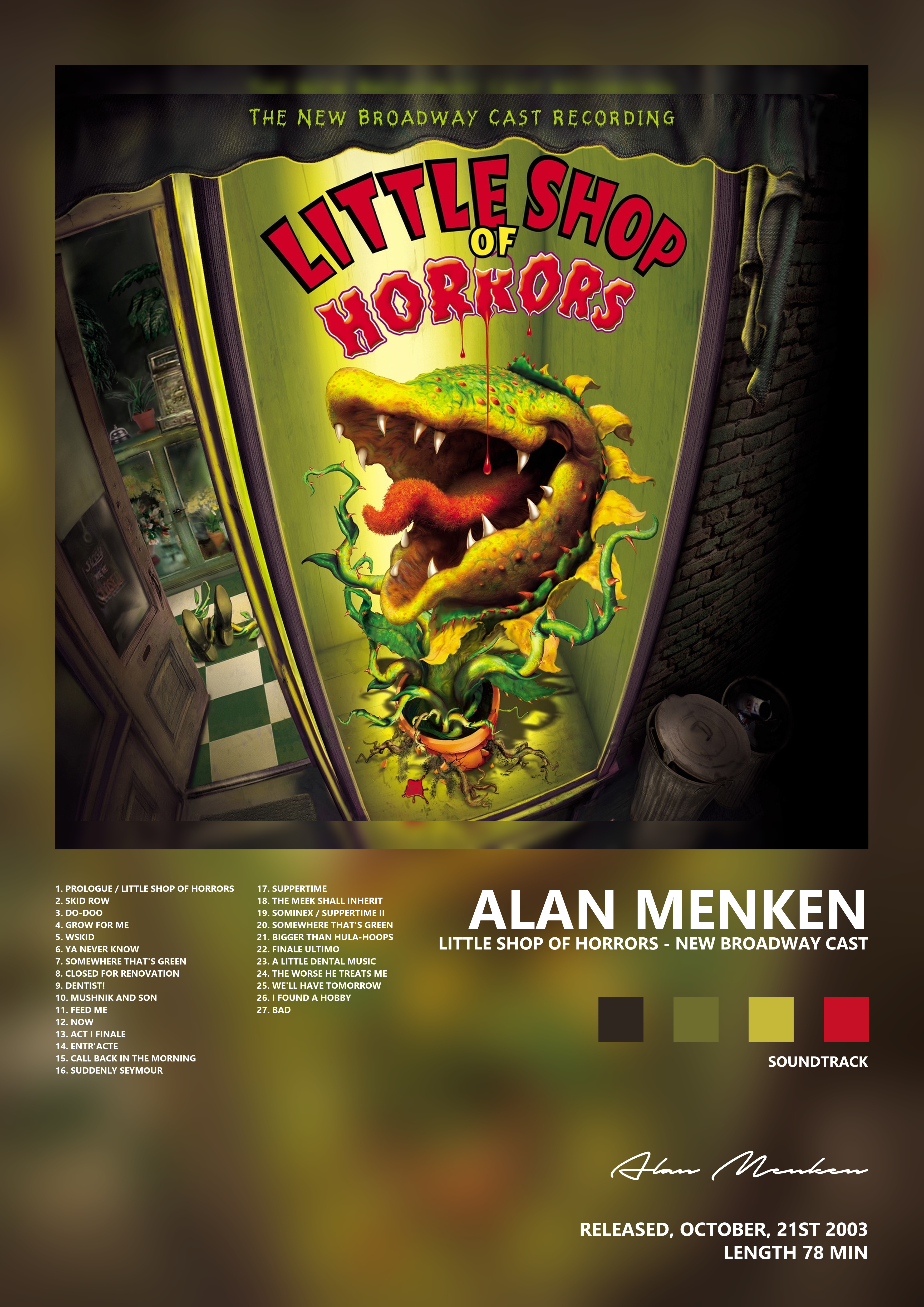 Music poster: Alan Menken - Little Shop of Horrors - New Broadway Cast