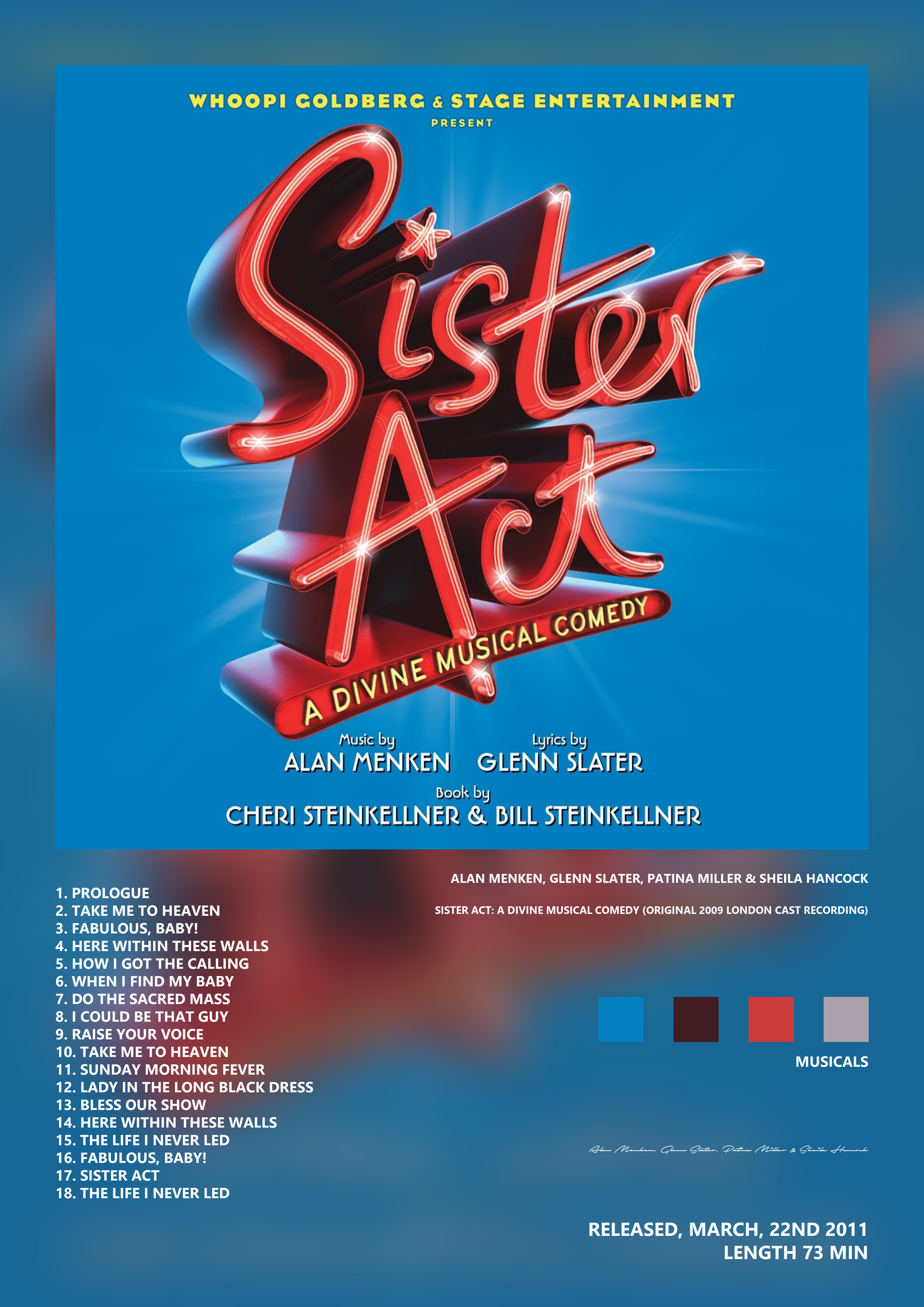 Music poster: Alan Menken Glenn Slater Patina Miller Sheila Hancock - Sister Act A Divine Musical Comedy Original 2009 London Cast Rec