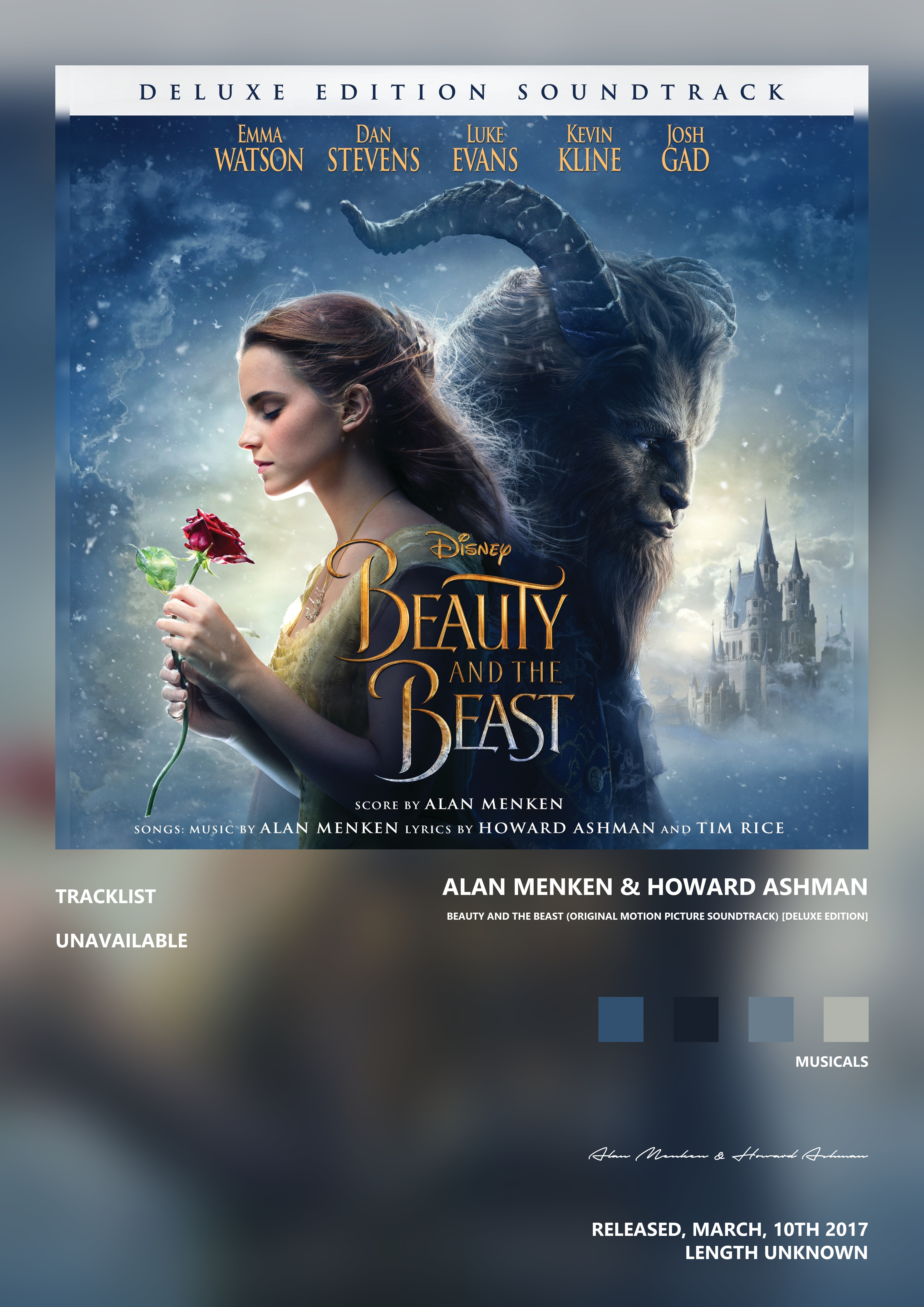 Music poster: Alan Menken Howard Ashman - Beauty and the Beast Original Motion Picture Soundtrack Deluxe Edition
