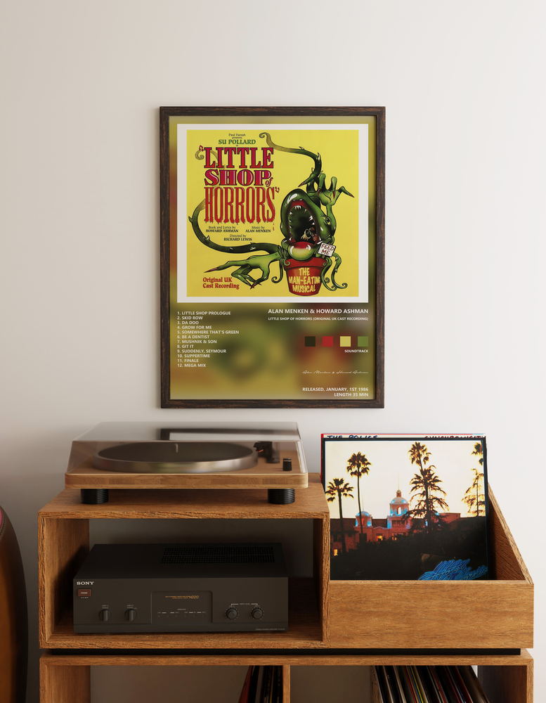 Music poster: Alan Menken Howard Ashman - Little Shop Of Horrors Original UK Cast Recording