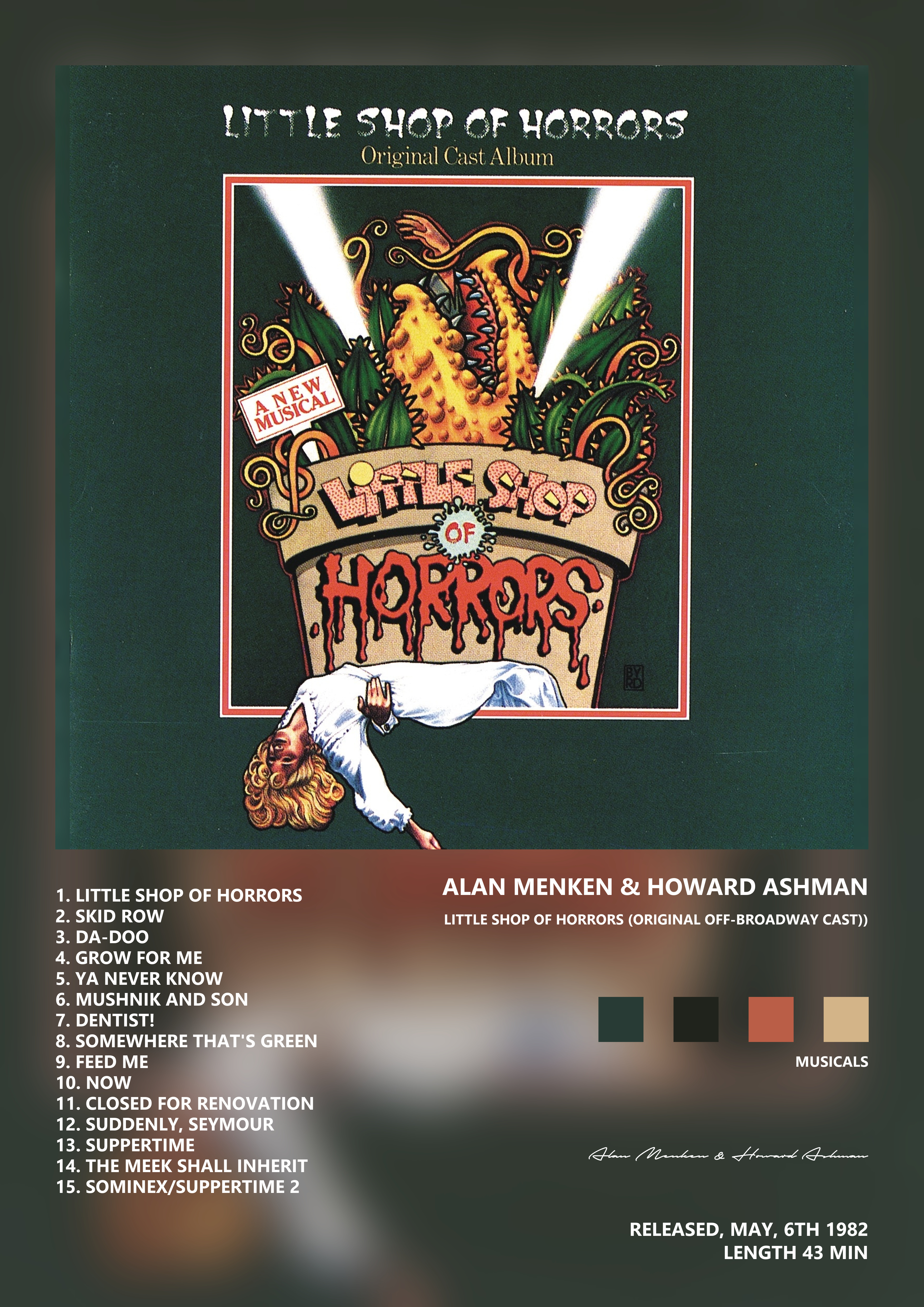 Music poster: Alan Menken Howard Ashman - Little Shop of Horrors Original Off-Broadway Cast