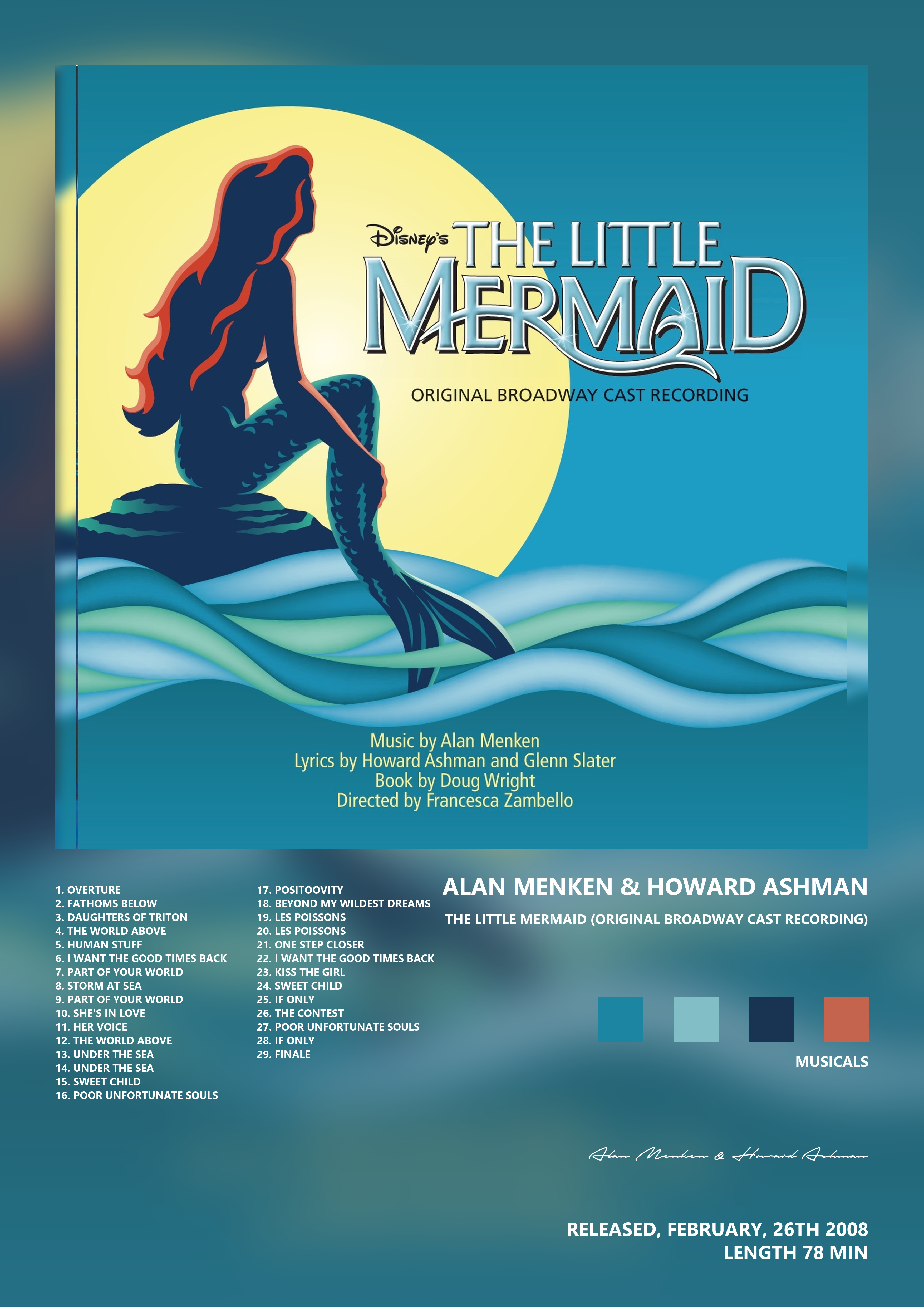 Music poster: Alan Menken Howard Ashman - The Little Mermaid Original Broadway Cast Recording