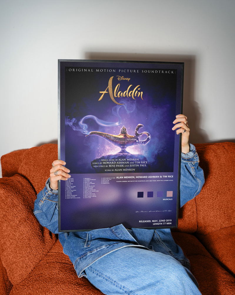 Music poster: Alan Menken Howard Ashman Tim Rice - Aladdin Original Motion Picture Soundtrack with Benj Pasek Justin Paul Pasek Paul