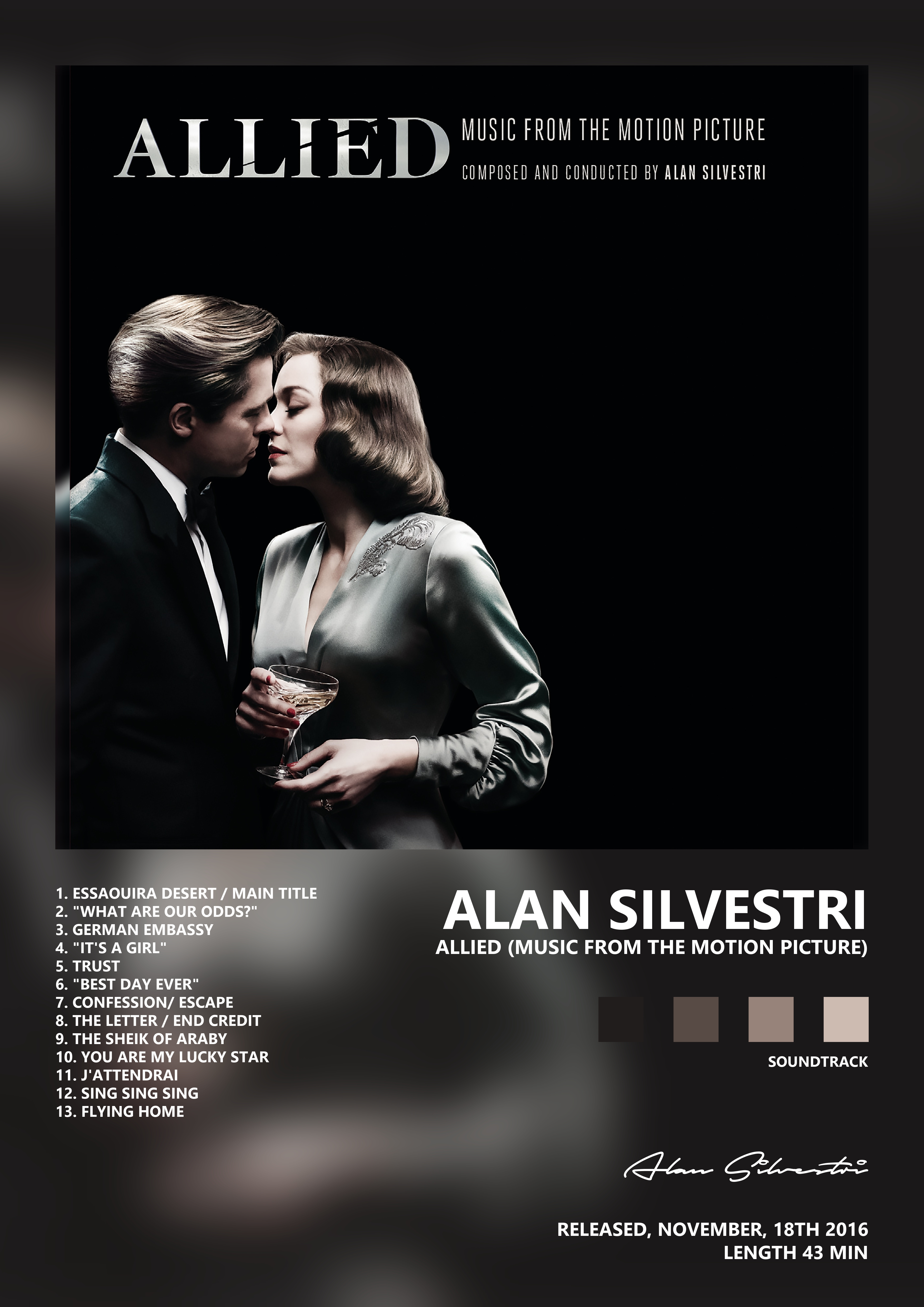 Music poster: Alan Silvestri - Allied Music from the Motion Picture