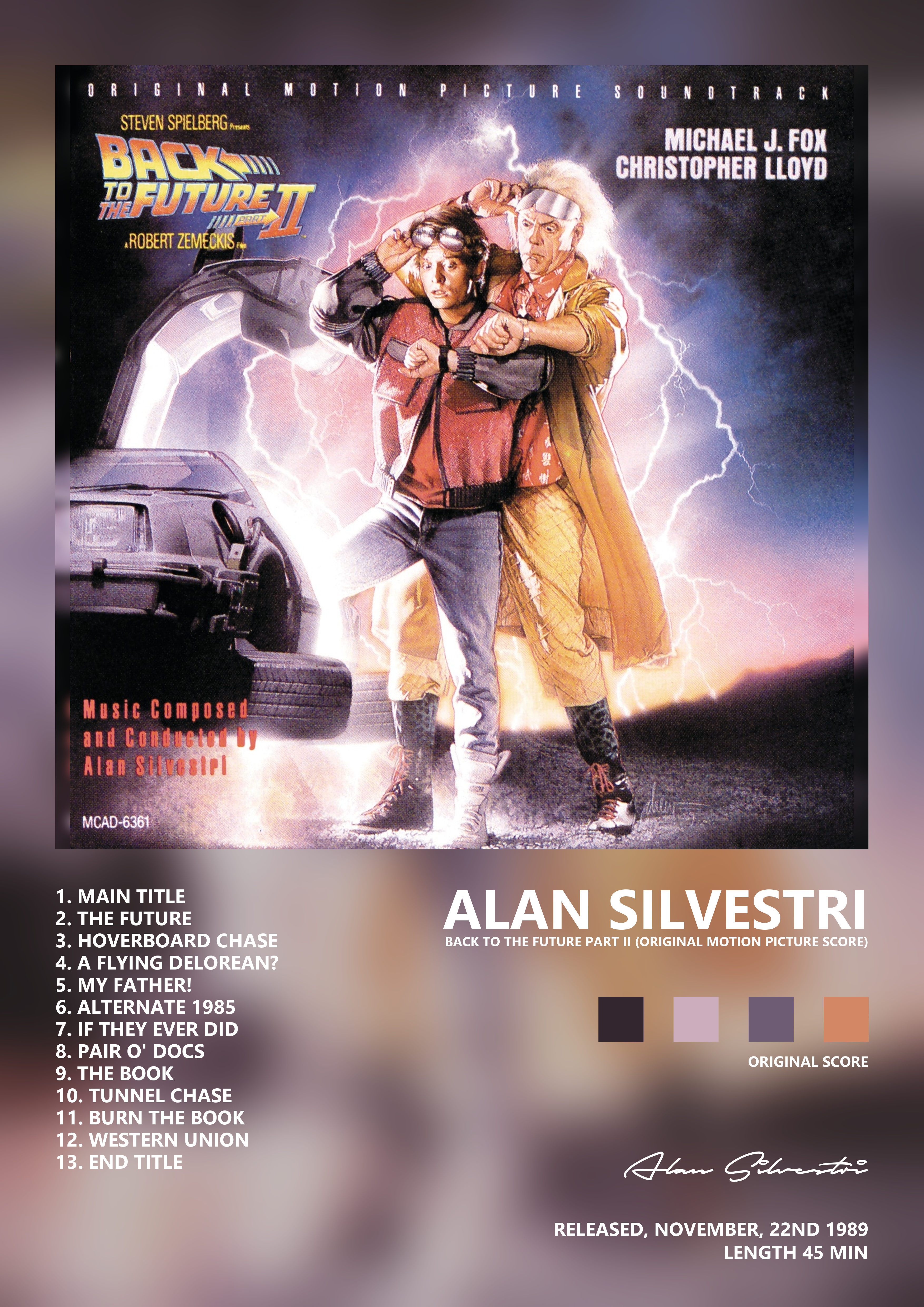 Music poster: Alan Silvestri - Back To the Future Part II Original Motion Picture Score
