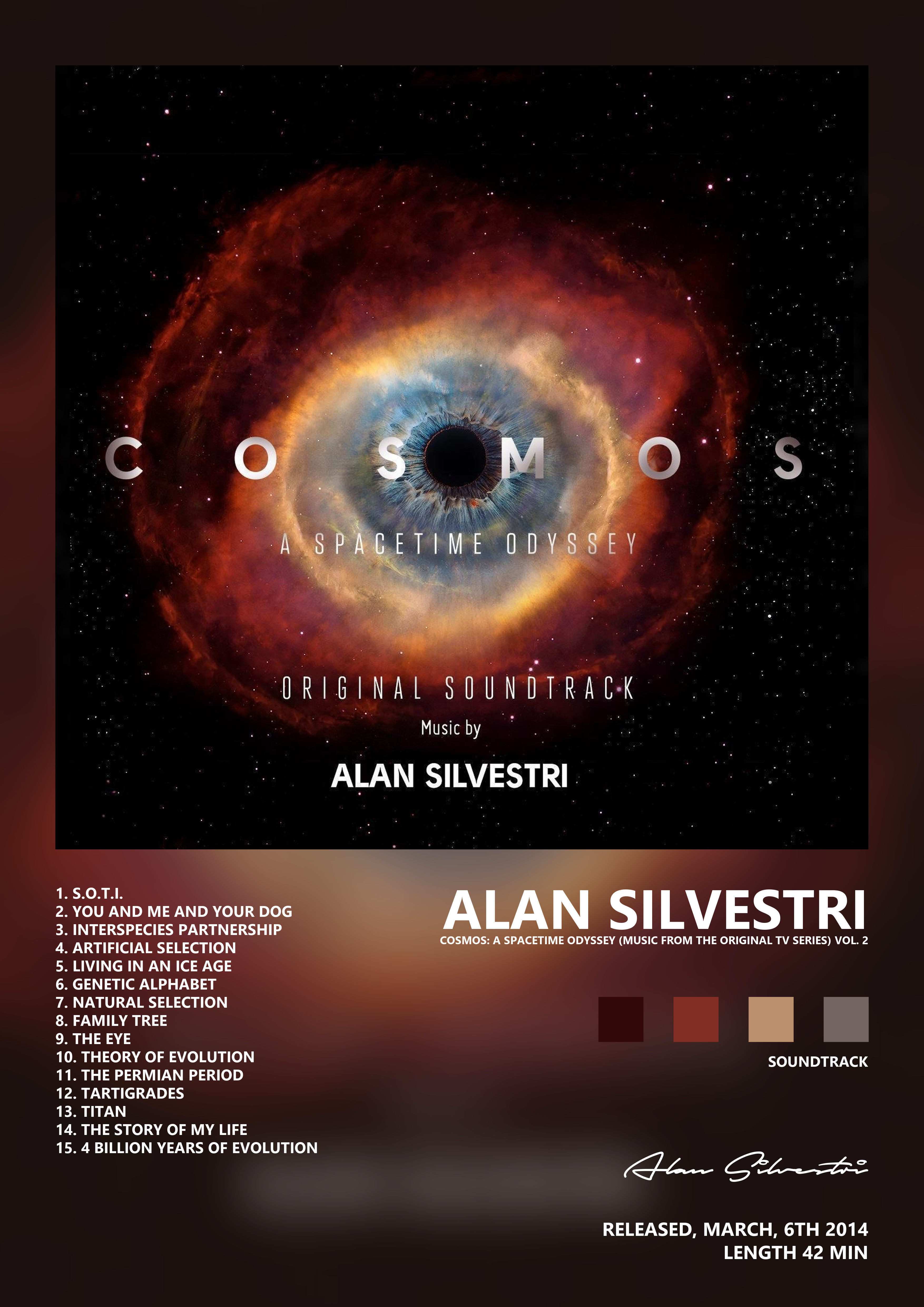 Music poster: Alan Silvestri - Cosmos A SpaceTime Odyssey Music from the Original TV Series Vol 2