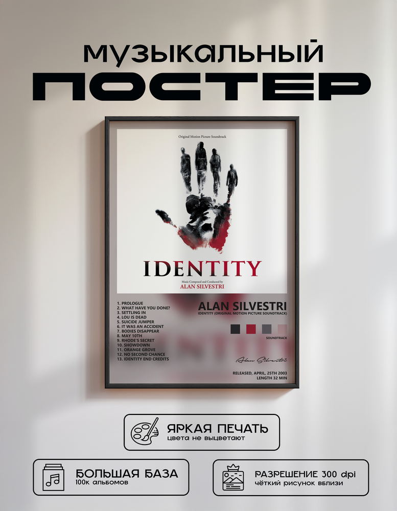 Music poster: Alan Silvestri - Identity Original Motion Picture Soundtrack