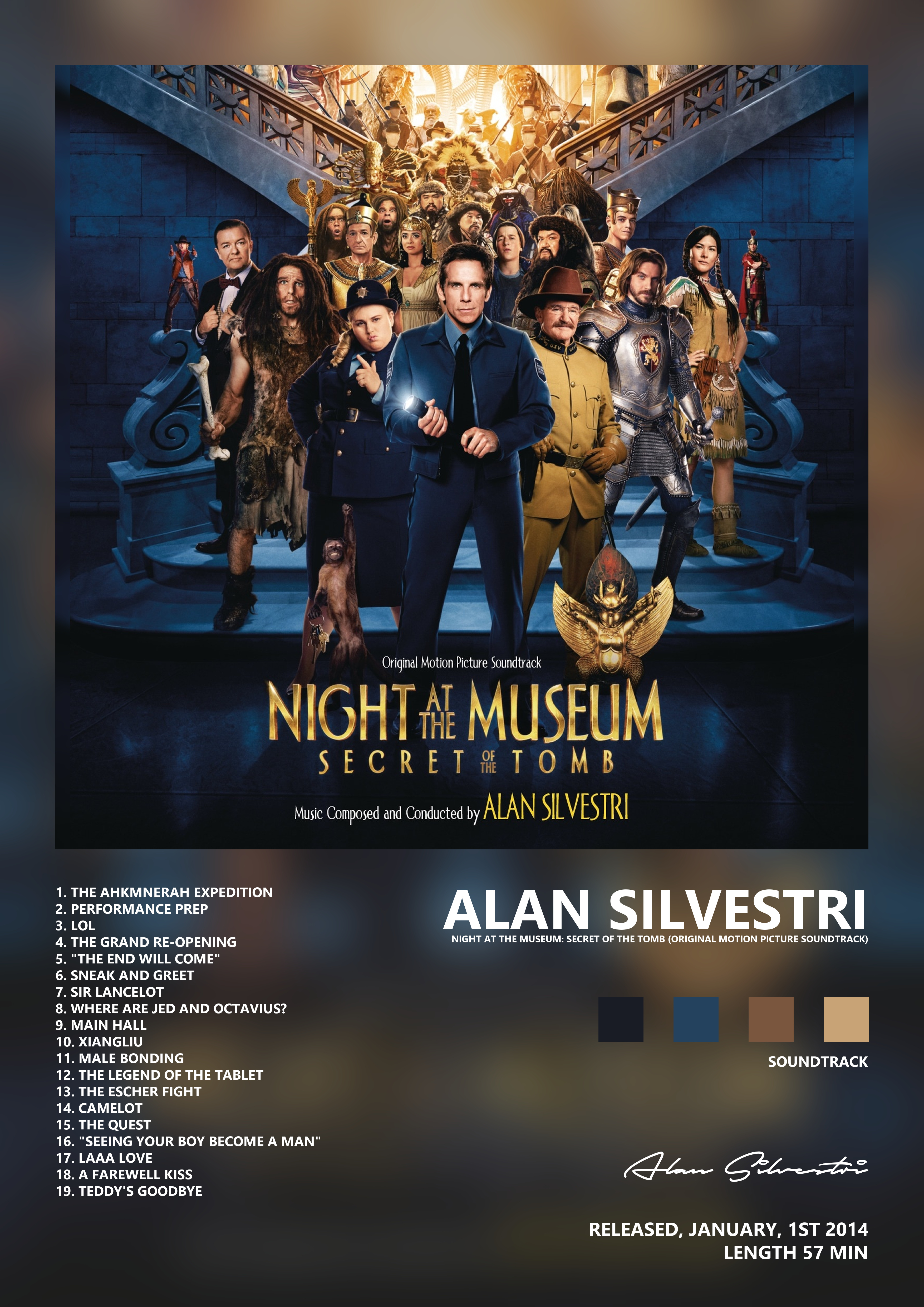 Music poster: Alan Silvestri - Night At the Museum Secret of the Tomb Original Motion Picture Soundtrack