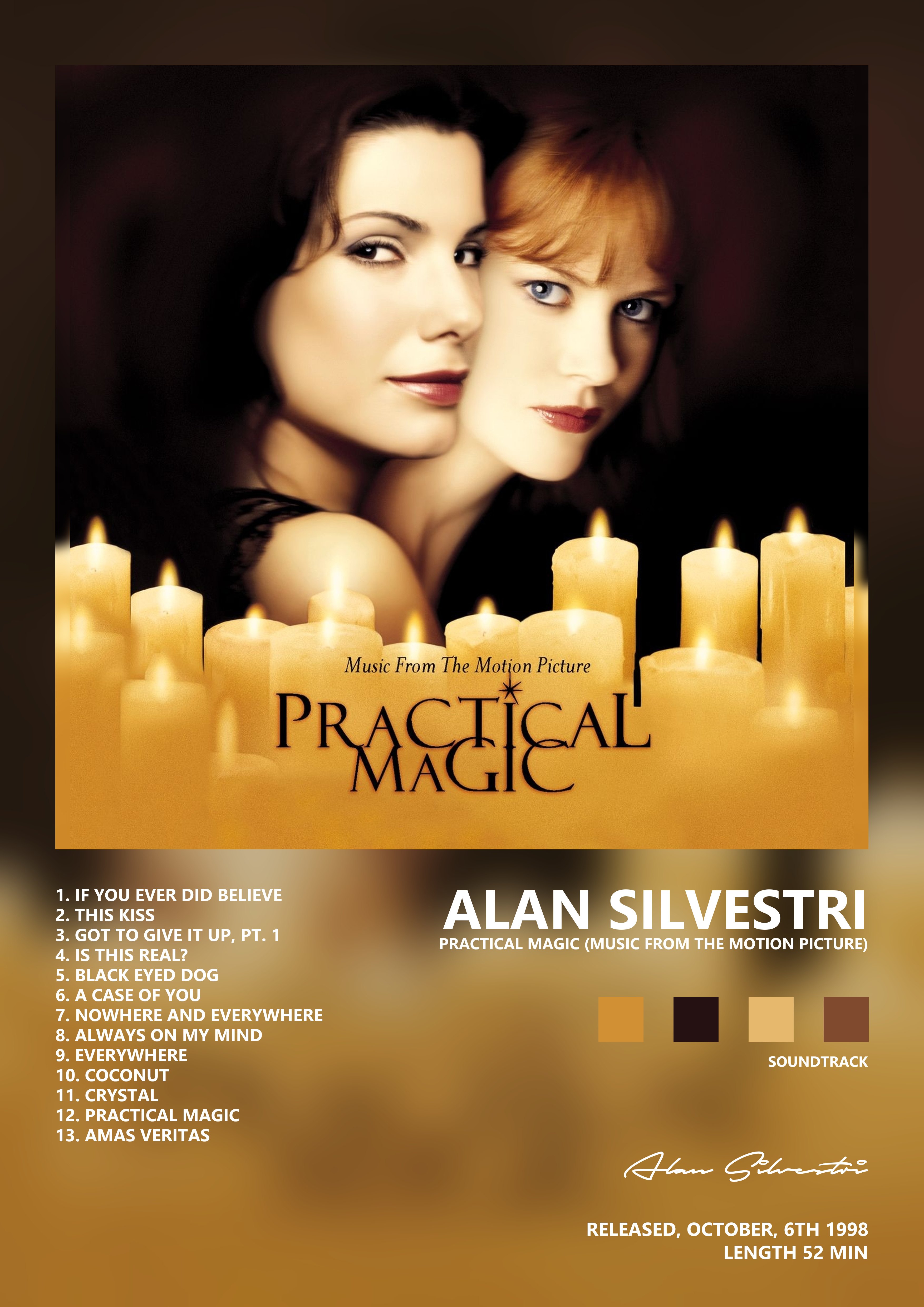 Music poster: Alan Silvestri - Practical Magic Music from the Motion Picture