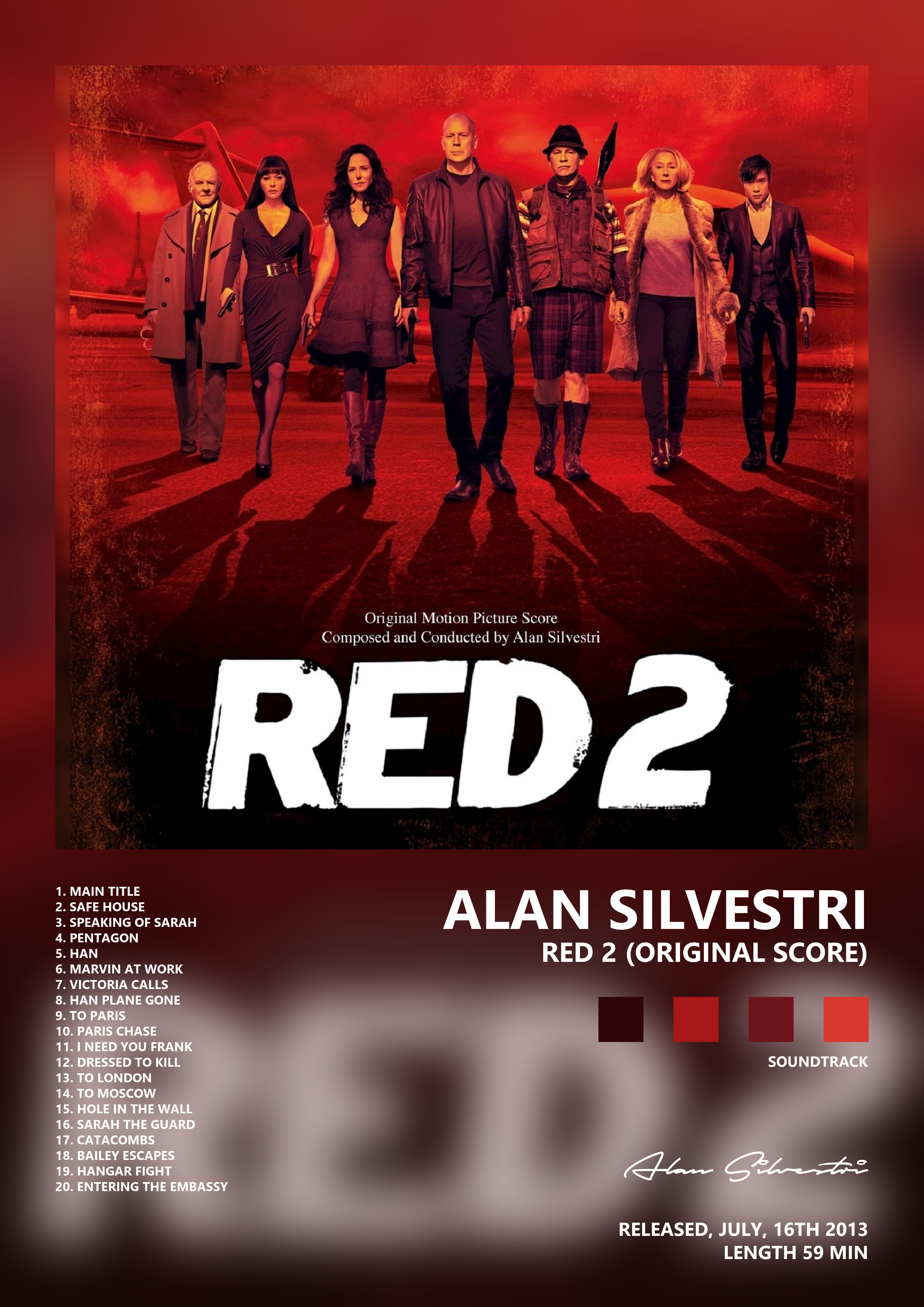 Music poster: Alan Silvestri - Red 2 Original Score