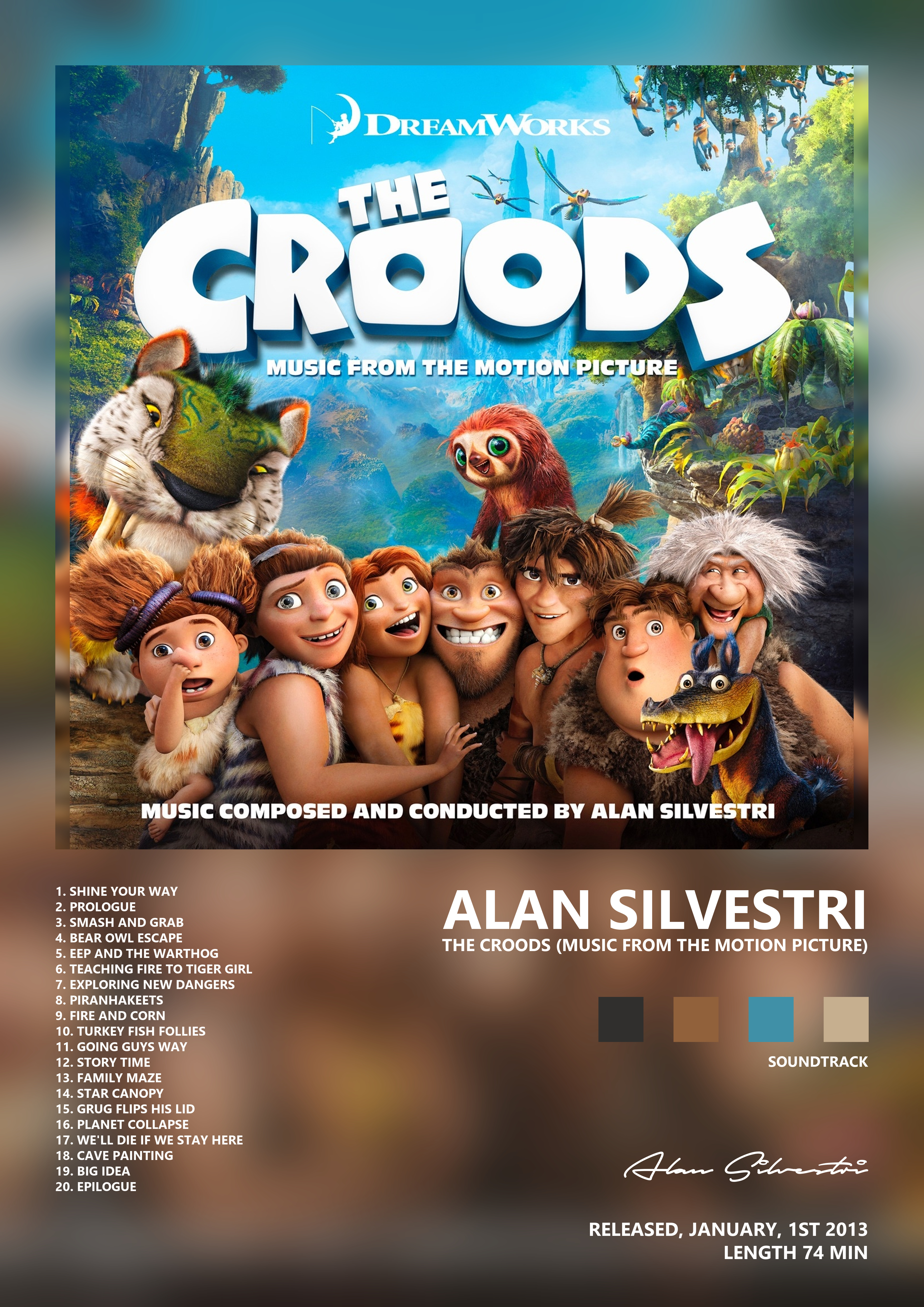 Music poster: Alan Silvestri - The Croods Music from the Motion Picture