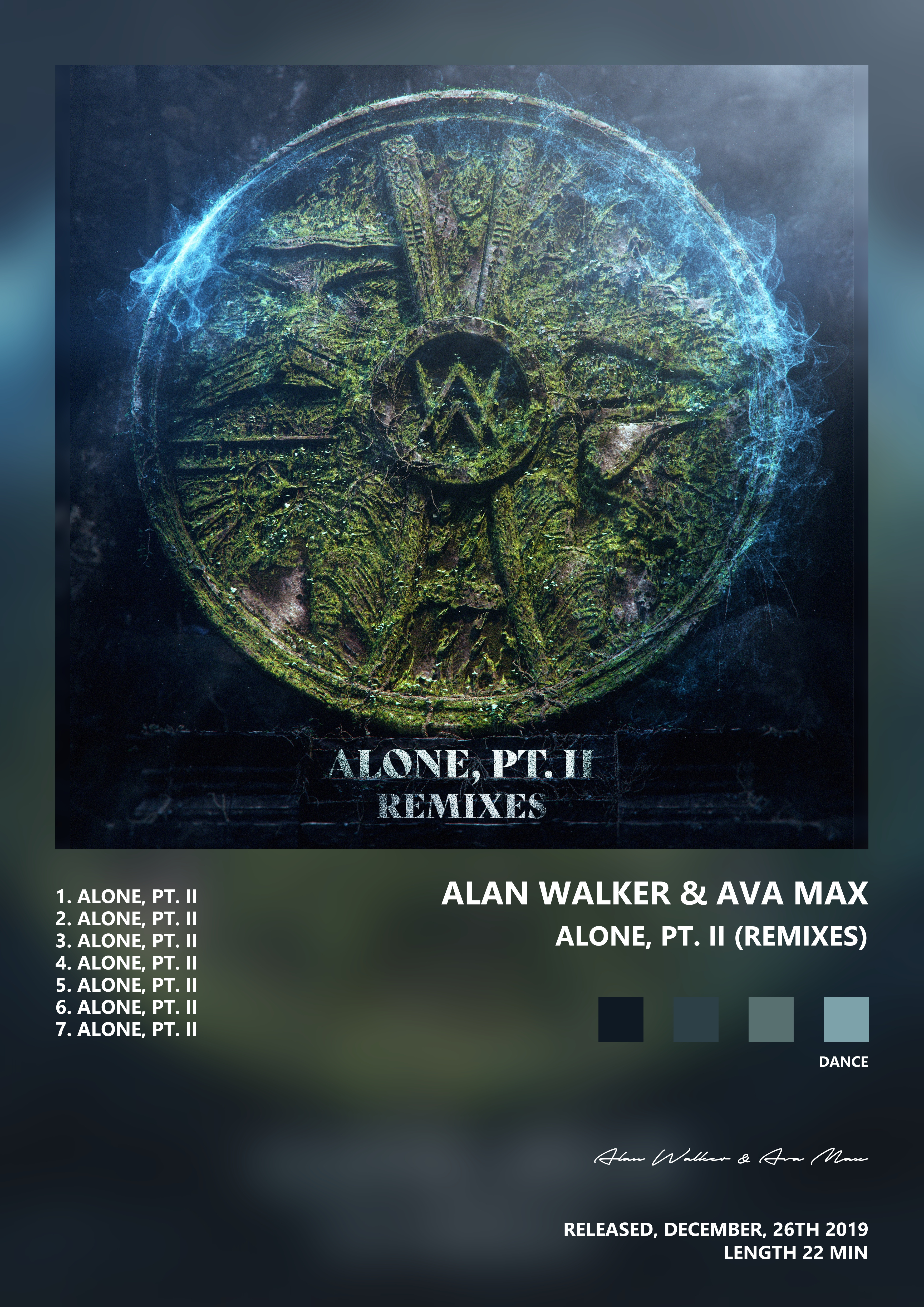 Music poster: Alan Walker Ava Max - Alone Pt II Remixes