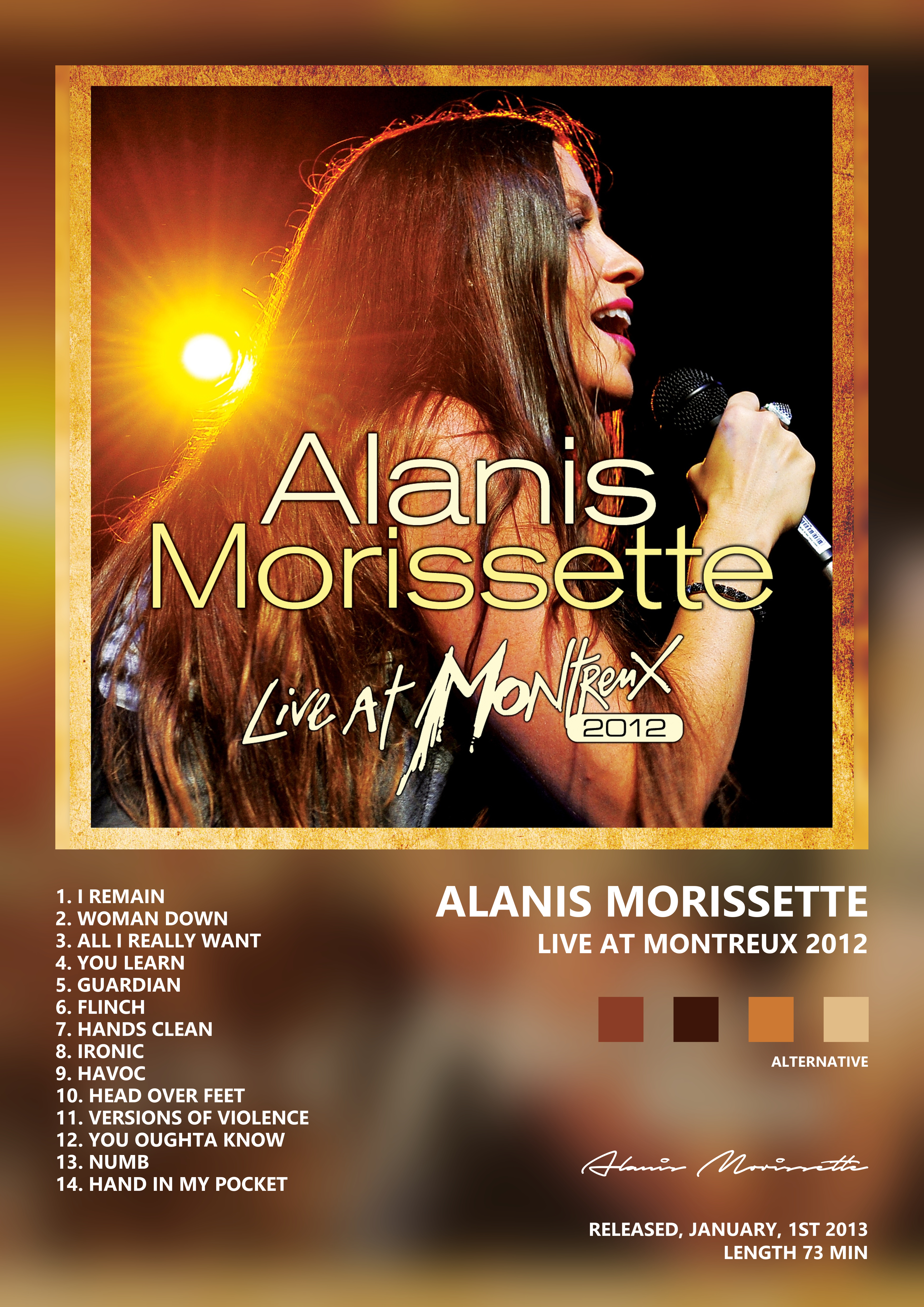 Music poster: Alanis Morissette - Live At Montreux 2012