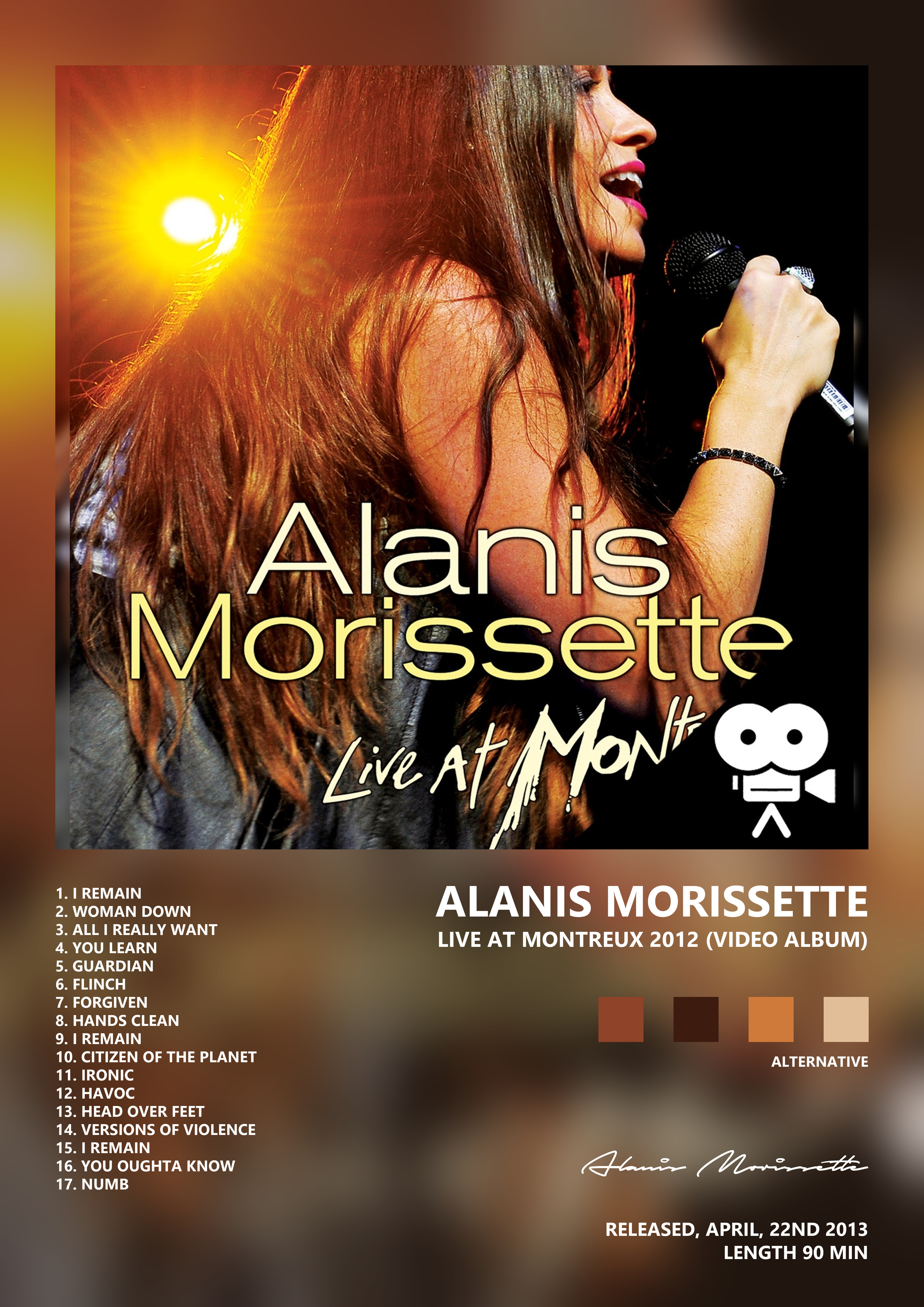 Music poster: Alanis Morissette - Live at Montreux 2012 Video Album